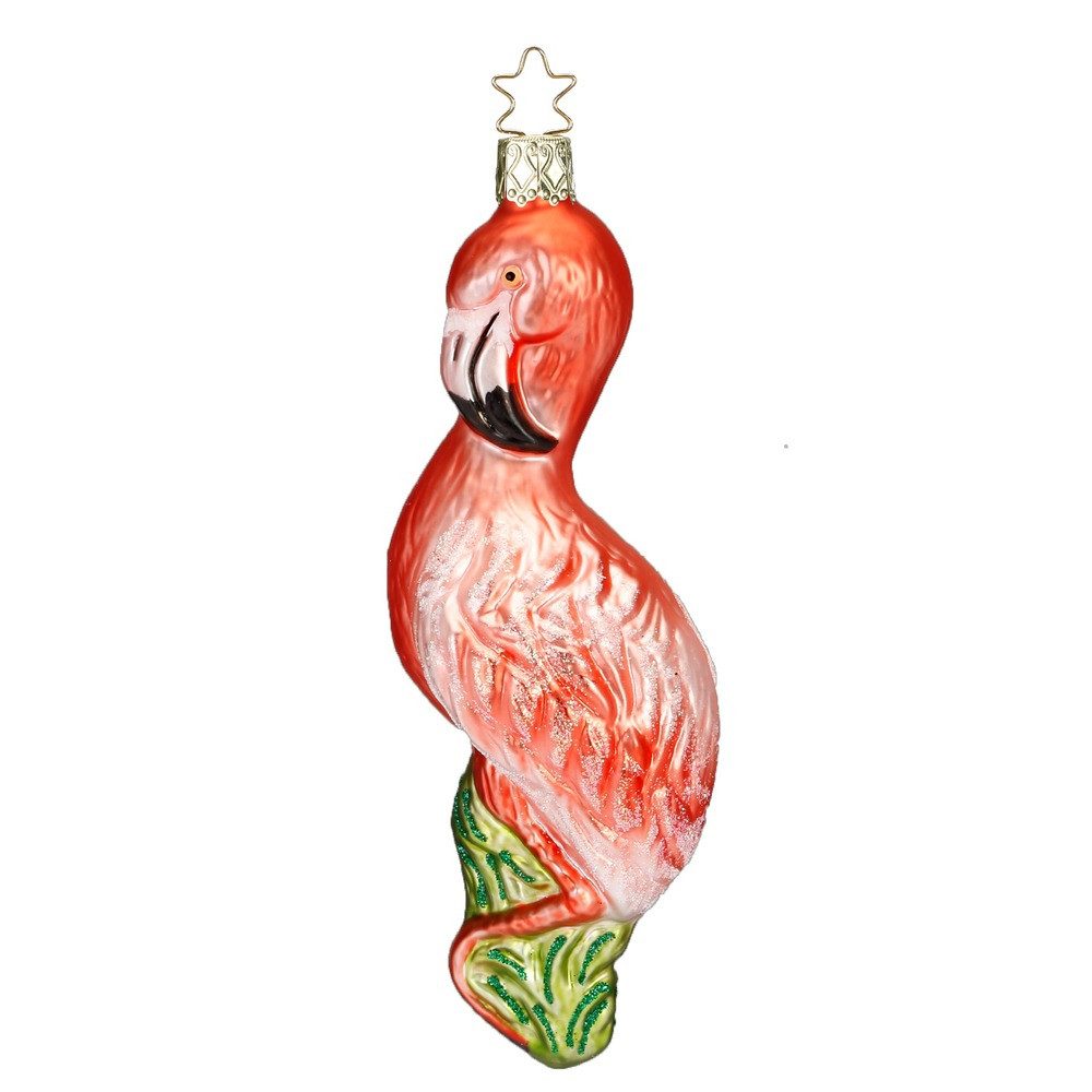 INGE-GLAS® Christbaumschmuck, Christbaumschmuck Flamingo Glas 15.5cm rosa, 1 Stück