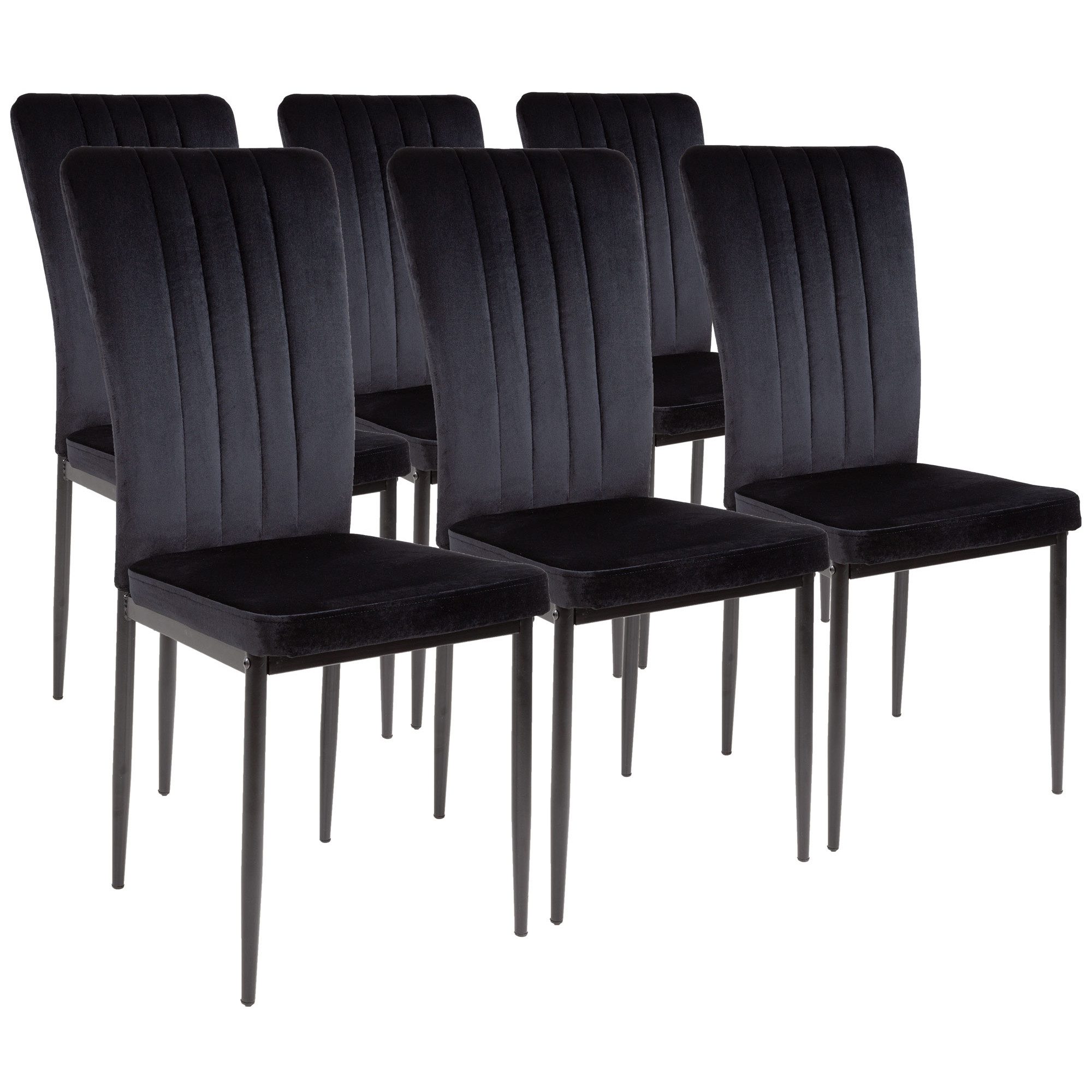 Albatros International Esszimmerstuhl Esszimmer Stühle 4 er Set MODENA, Stuhl Stühle Esszimmerstühle, Küche (6er Set, Schwarz, Samt Bezug), Küchenstuhl Küchenstühle Essstühle für den Esstisch Ess Stühle