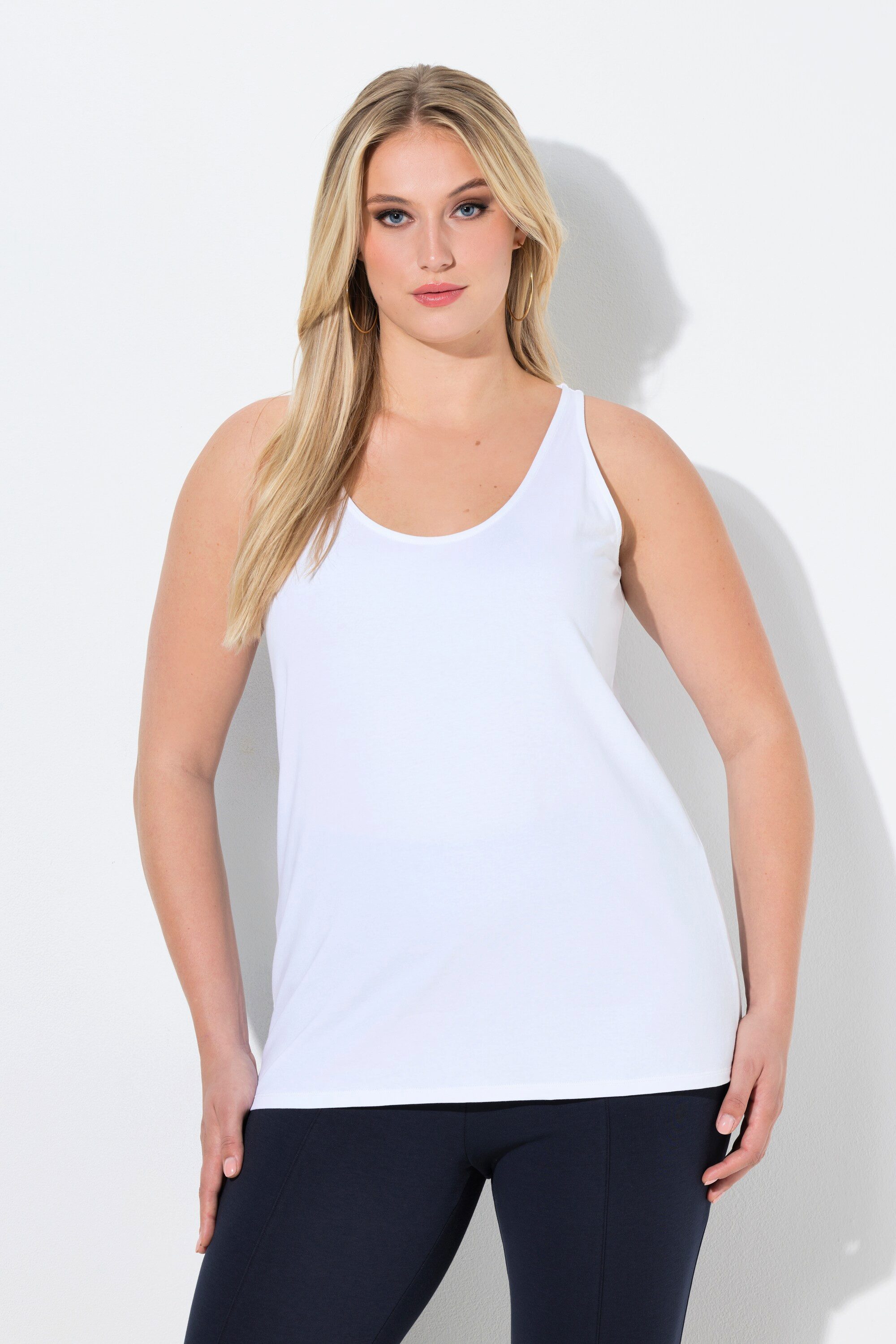 Ulla Popken Longtop Unterziehtop Slim Rundhalsausschnitt ärmellos günstig online kaufen