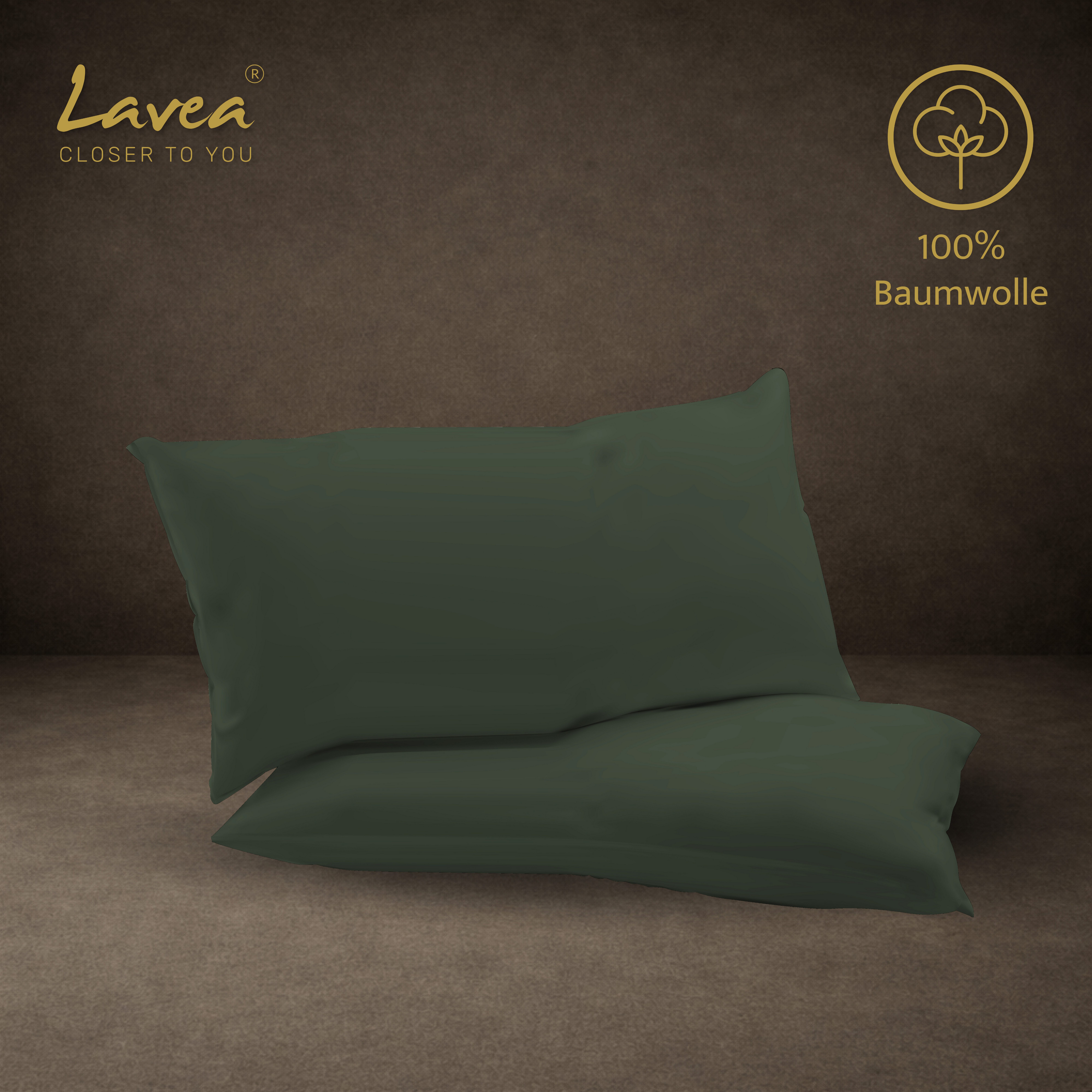 Lavea Kissenbezug 2er Set 100% Baumwolle flauschig, Jasmin, Kissenhülle, Kissenbezüge, (2 Stück), pflegeleicht, langlebige Qualität, mit Reißverschluss – Bild 4 von 5