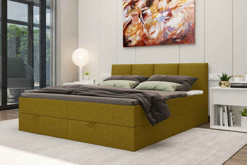 Stylefy Boxspringbett Alvaro (Schlafzimmerbett, Bett), 140/160/180x 200 cm, wahlweise mit Topper, mit Bonellfederkern