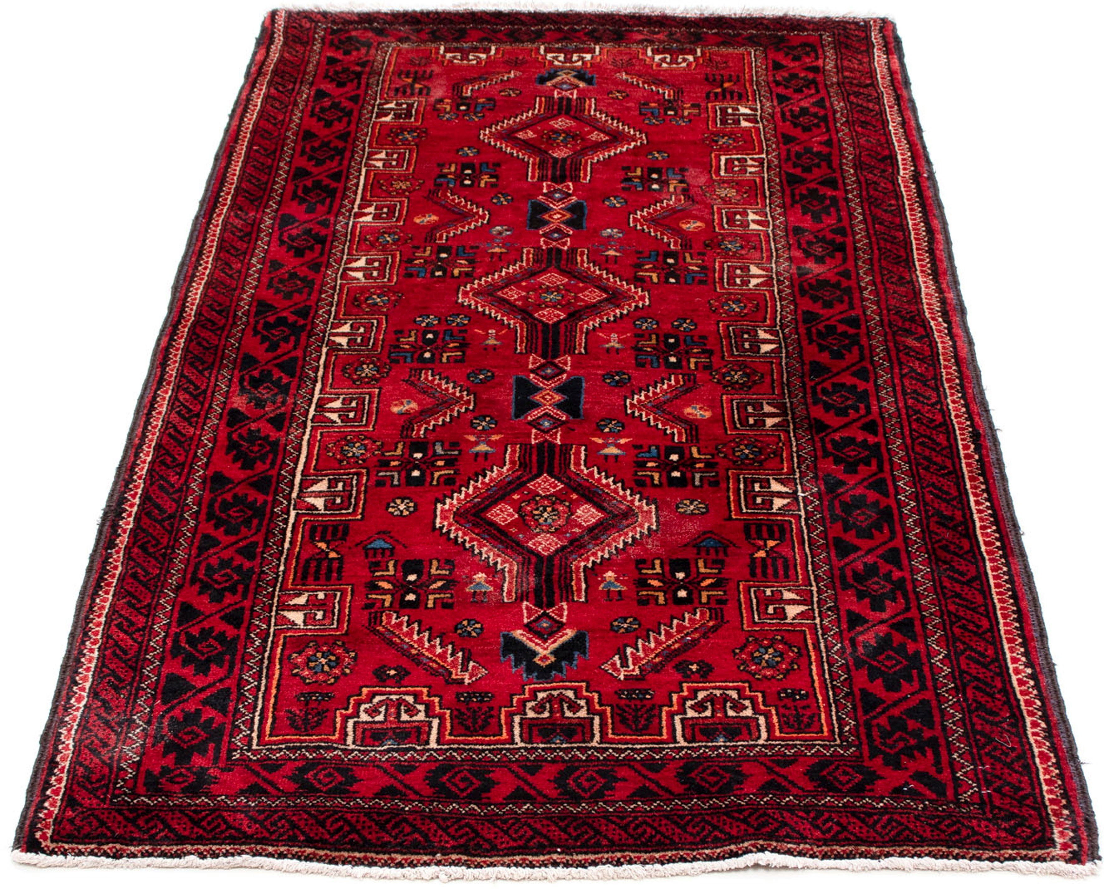 Orientteppich Belutsch - 172 x 86 cm - rot, morgenland, rechteckig, Höhe: 8 mm, Wohnzimmer, Handgeknüpft, Einzelstück mit Zertifikat