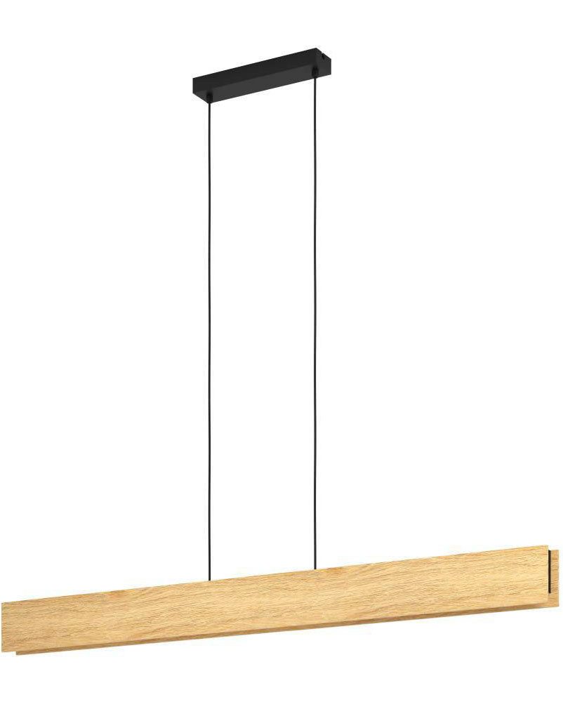 EGLO Hängeleuchte ANCHORENA-Z Hängelampe, Holz, ZigBee 3.0, Disco-Modus, Pendelleuchte, Bluetooth, CCT - über Fernbedienung, Dimmfunktion, Ein-/Ausschalter, Farbsteuerung, Farbwechsel, Memoryfunktion, Nachtlichtfunktion, RGB, Smart Home, Weckerfunktion, dimmbar über Fernbedienung, mehrere Helligkeitsstufen, LED wechselbar, Farbwechsler, Timer, App / Sprachsteuerung Alexa, 123x5,5x110cm, exkl. Fernbedienung