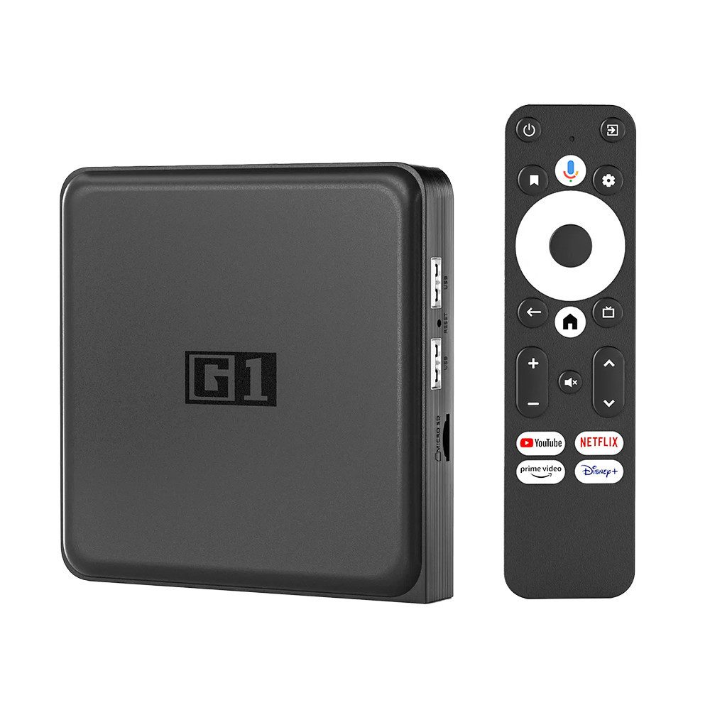 Android Streaming-Box G1 4K HDR Dolby Vision Android TV HDMI WIFI 6 LAN für Fernseher, (Netflix, Disney+, Prime Video, Apple TV+, Youtube, Paramount+ uvm)