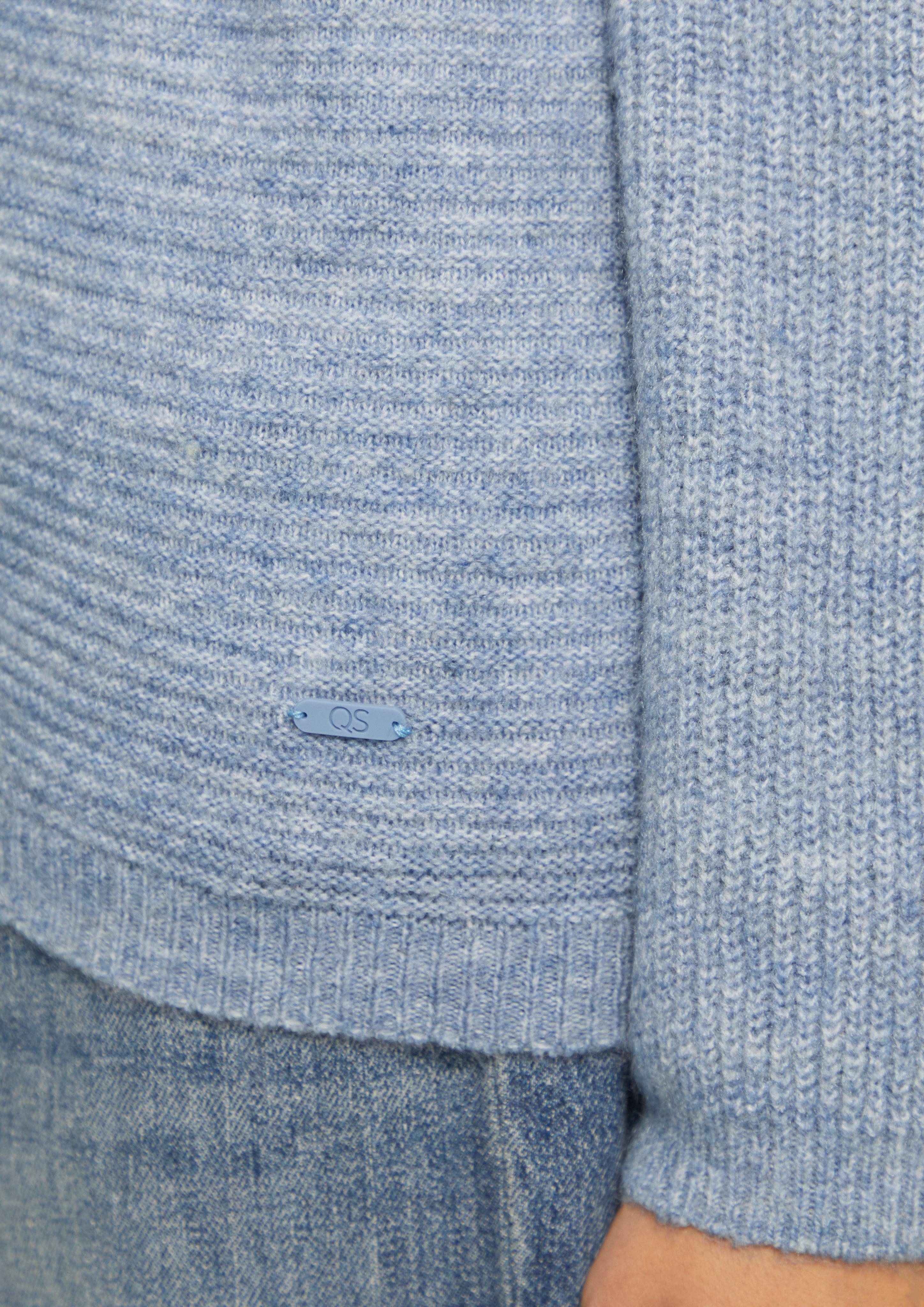 QS Strickpullover Melierter Pullover mit überschnittener günstig online kaufen