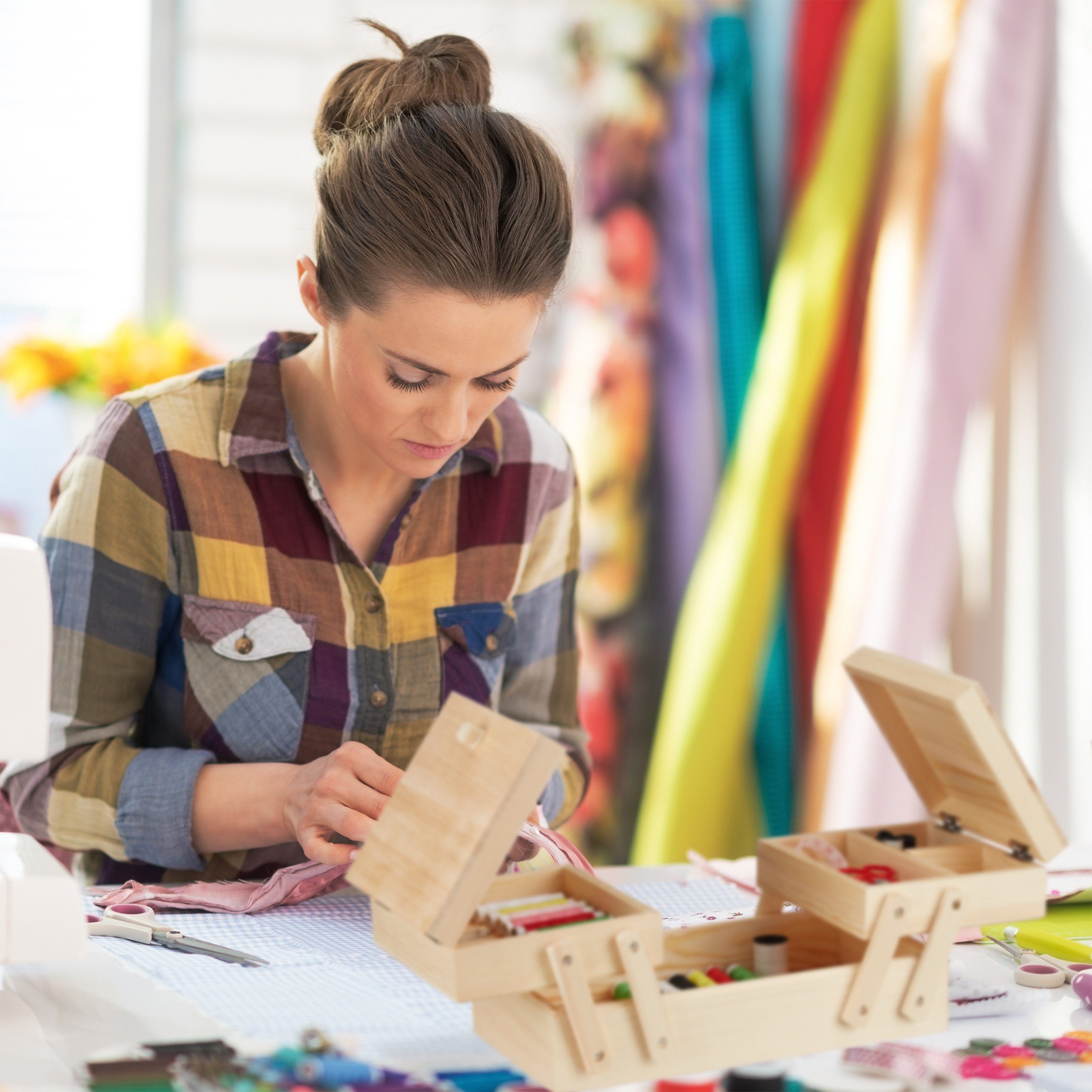 relaxdays Nähkästchen Holz günstig online kaufen