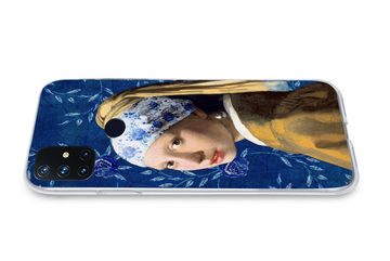 MuchoWow Handyhülle Mädchen mit Perlenohrring - Delfter Porzellan - Vermeer - Blumen -, Phone Case, Handyhülle OnePlus Nord N10 5G, Silikon, Schutzhülle