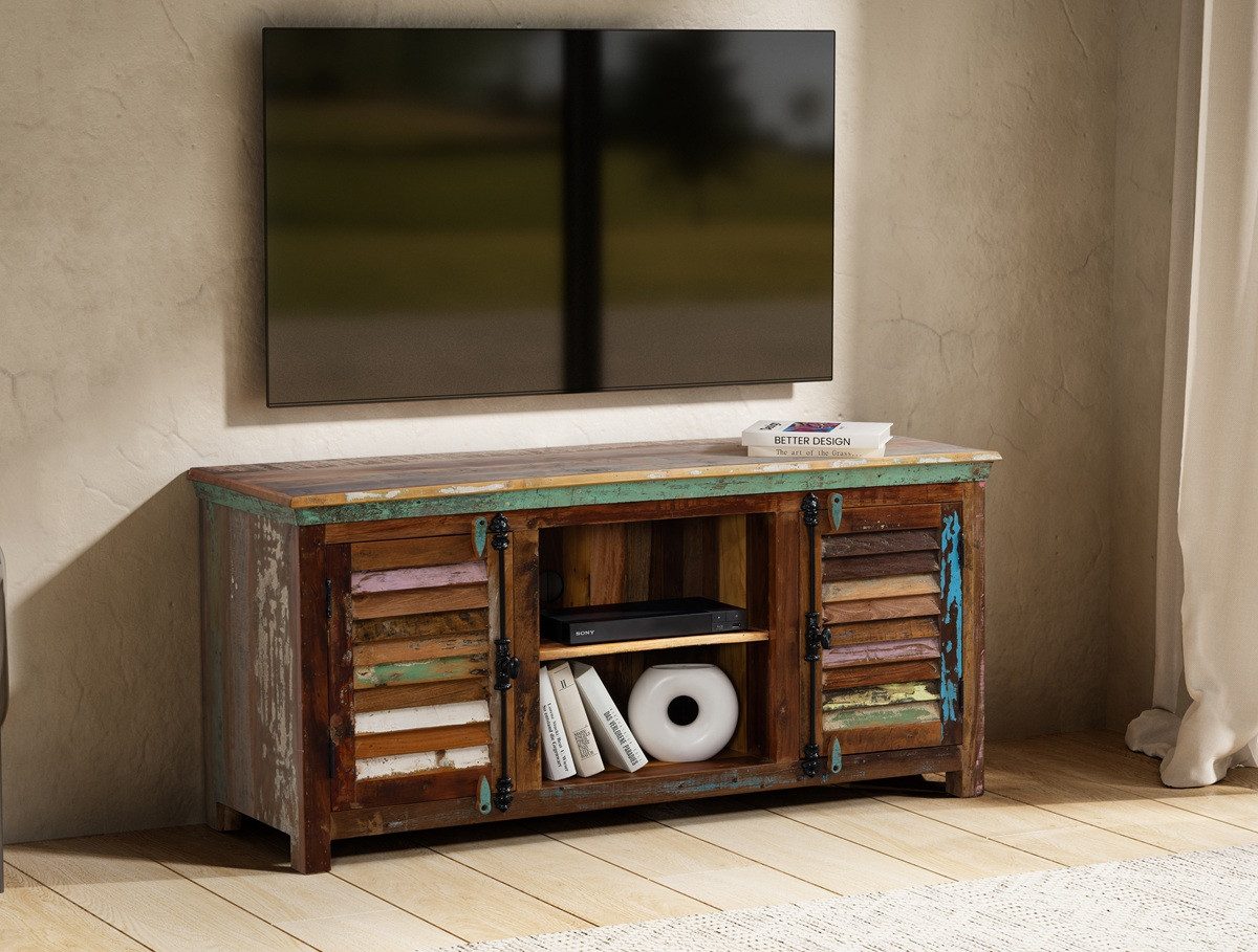 Main Möbel TV-Board TV Board 152x69cm 'Hawkins' recyceltes Altholz mehrfarbig lackiert