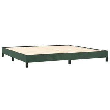 vidaXL Bettgestell Boxspringbett mit Matratze Dunkelgrün 200x200 cm Samt Bett Bettgestell