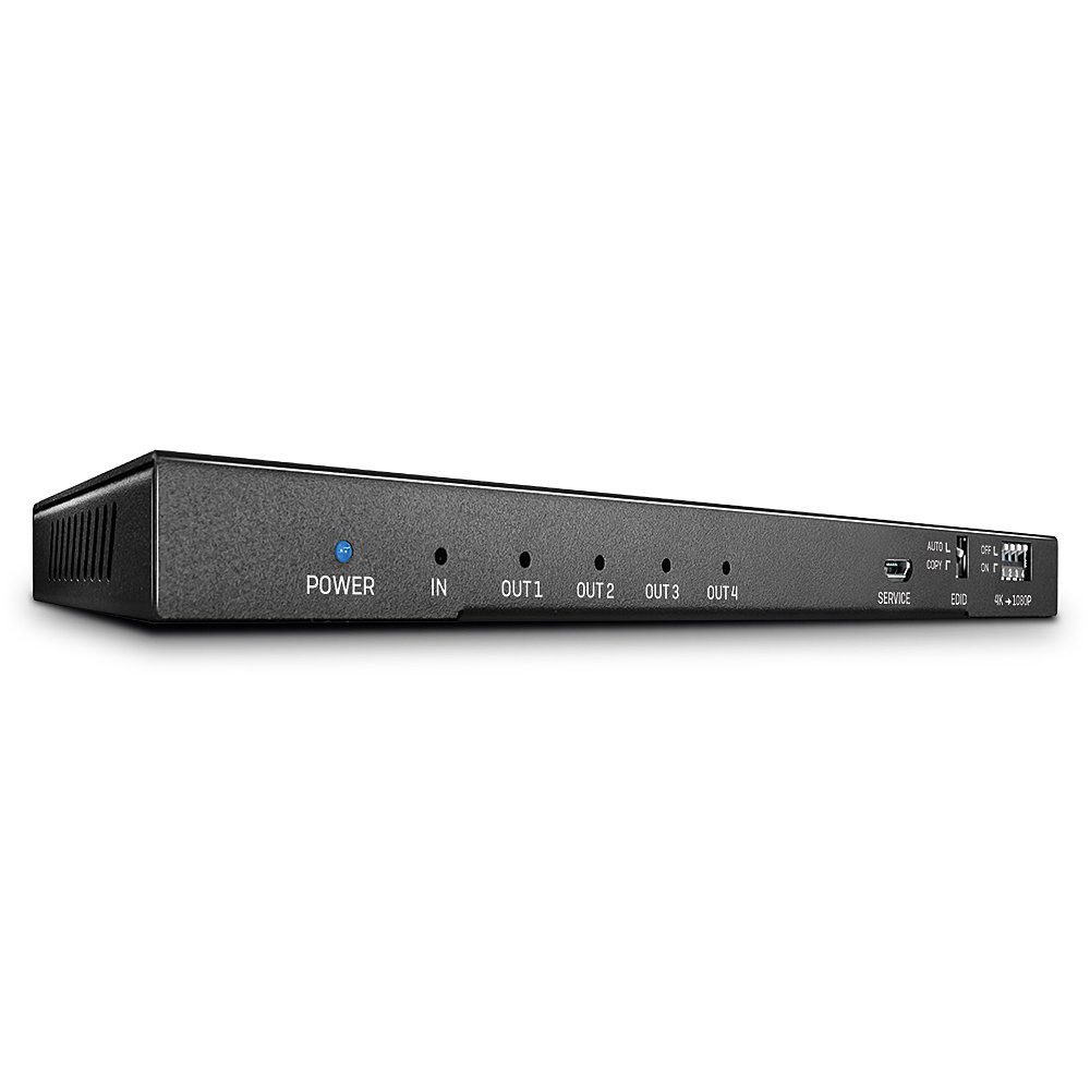 LINDY 4 Port HDMI 2.0 18G Splitter mit Audio HDMI-Kabel