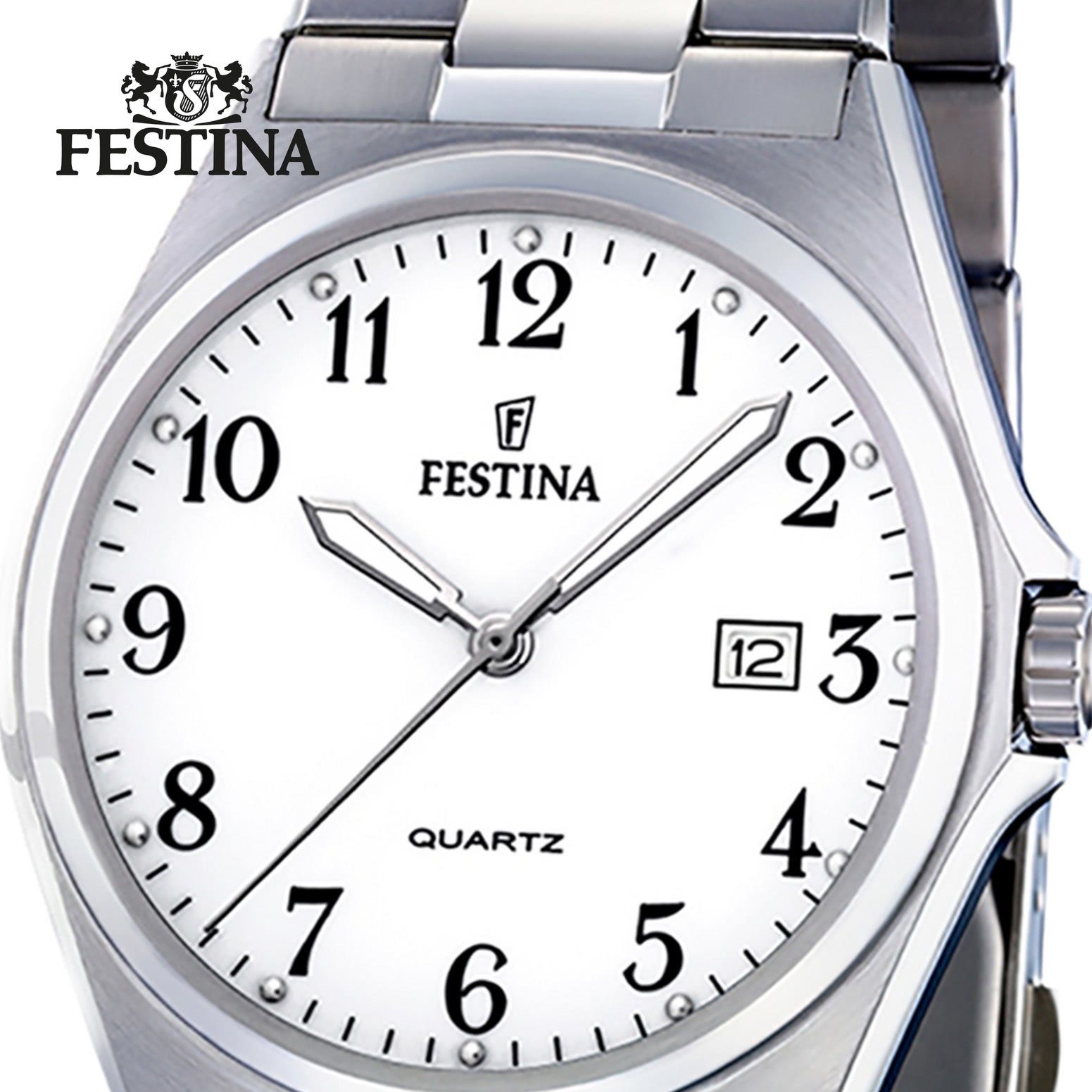 Edelstahl, Festina Quarzuhr F16374/1 Herren Herren rund, Armbanduhr silber Uhr Festina Edelstahlarmband