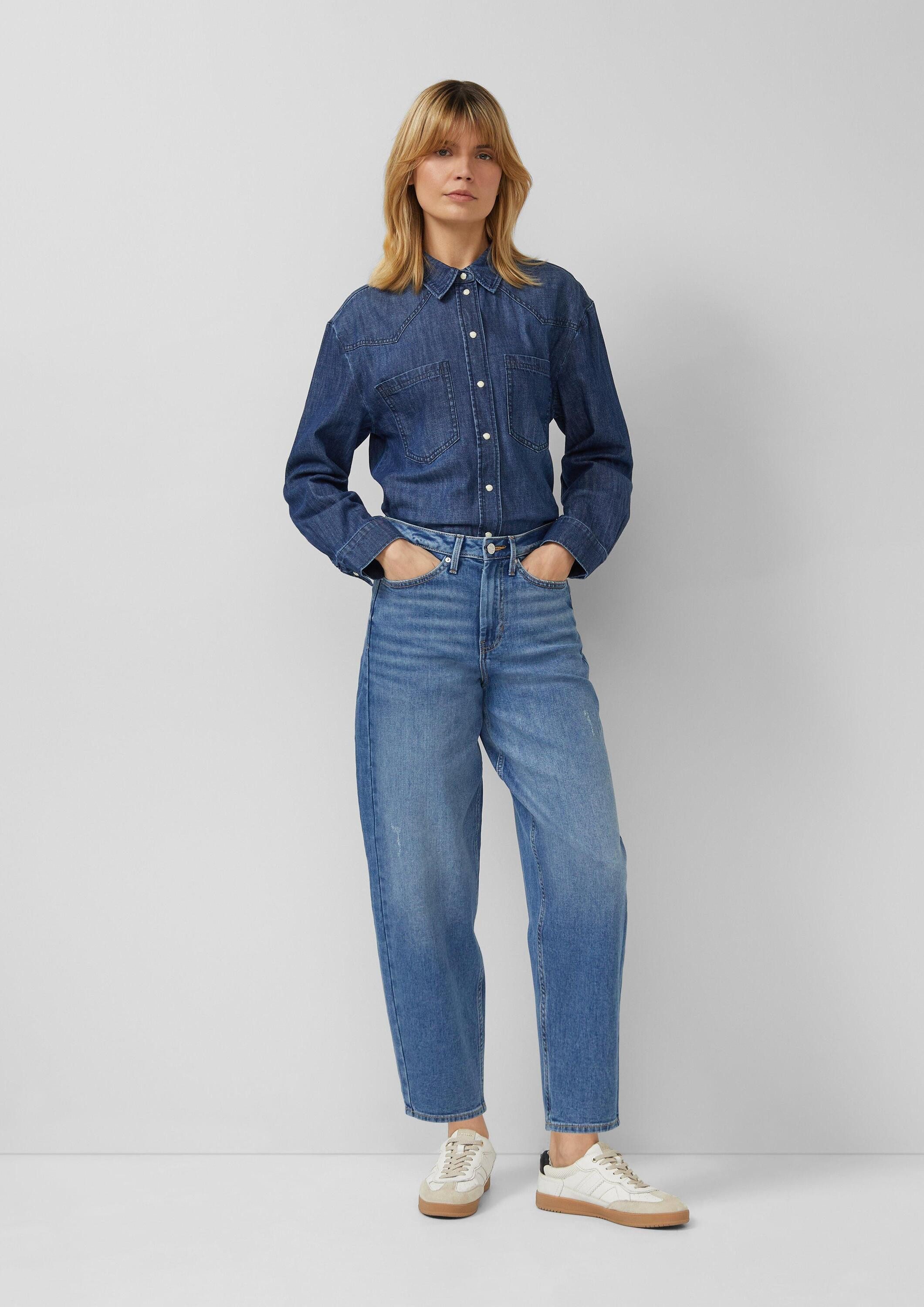 s.Oliver Regular-fit-Jeans Jeans-Hose Ankle-Jeans / Regular Fit / High Rise / Barrel Leg