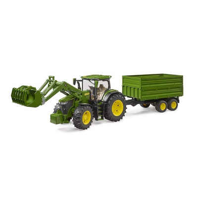 Bruder® Іграшки-Traktor 03155 - John Deere 7R 350 mit Frontlader und Anhänger, Maßstab 1:16, Grün, Іграшкиtraktor
