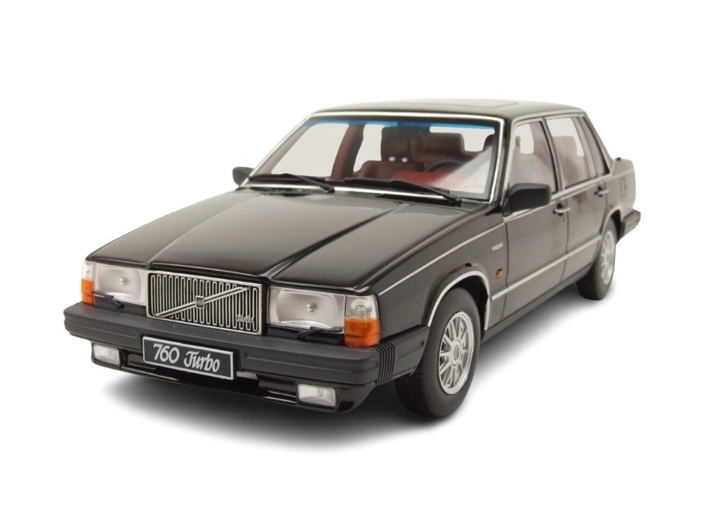 Triple9 Modellauto Volvo 760 1985 schwarz, Maßstab 1:18