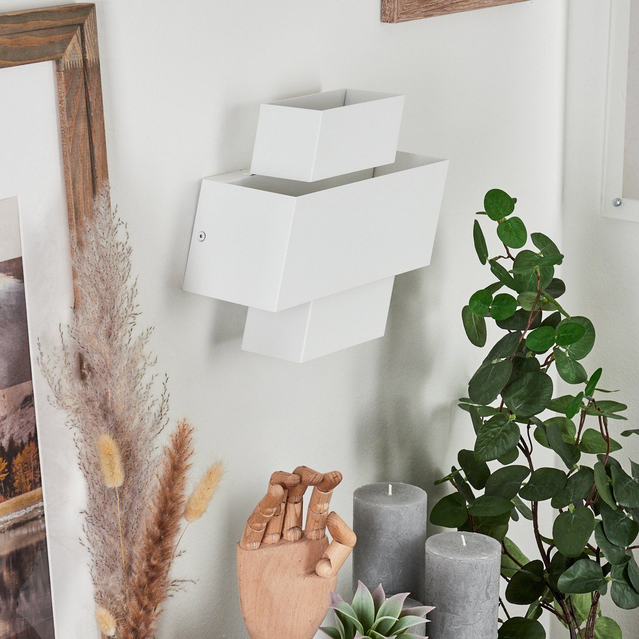 hofstein Wandleuchte »Treviglio« moderne Wandlampe in Weiß, ohne Leuchtmittel Metall aus