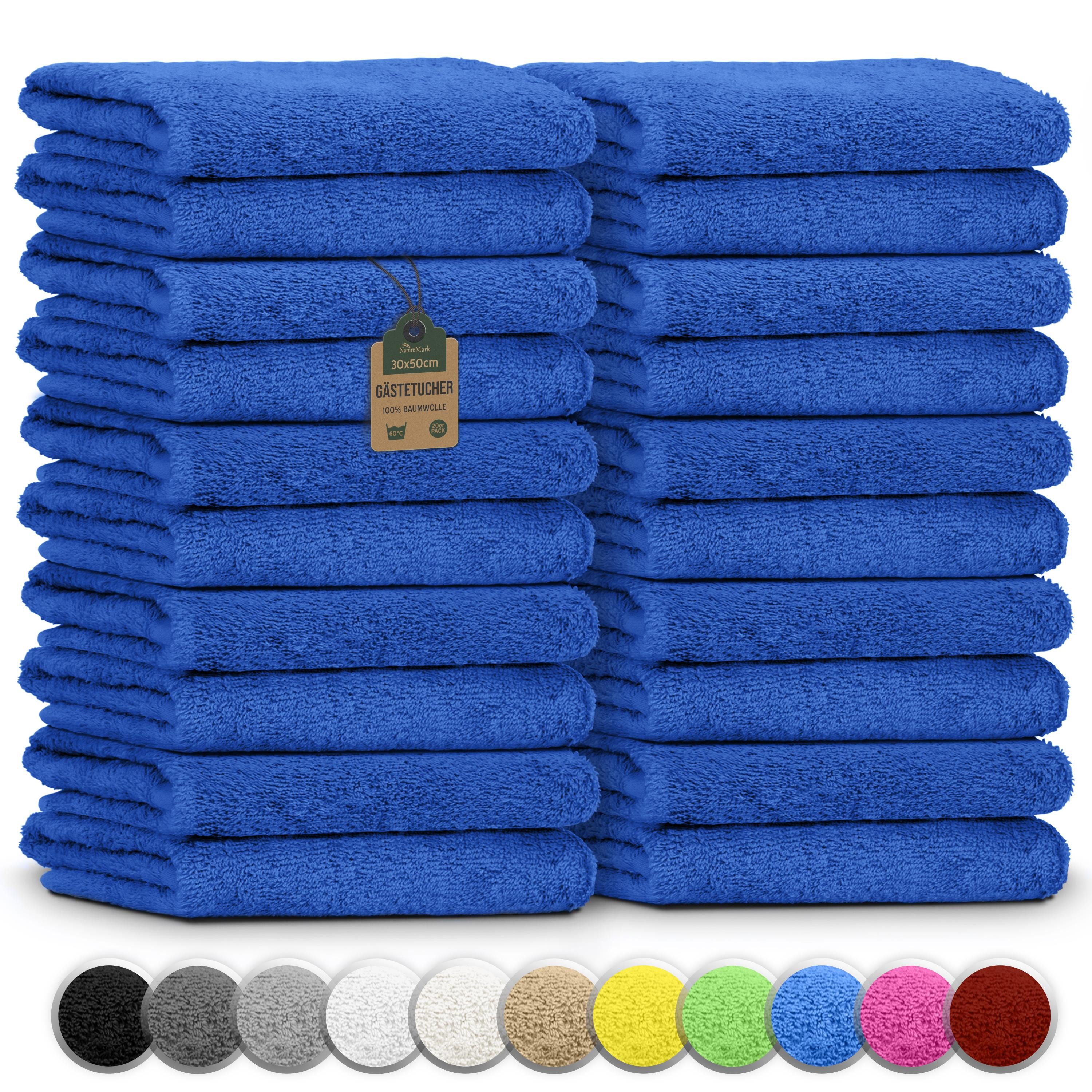 NatureMark Gästehandtuch 20er-Sparpack Frottier Gästetücher 30x50cm, günstig online kaufen
