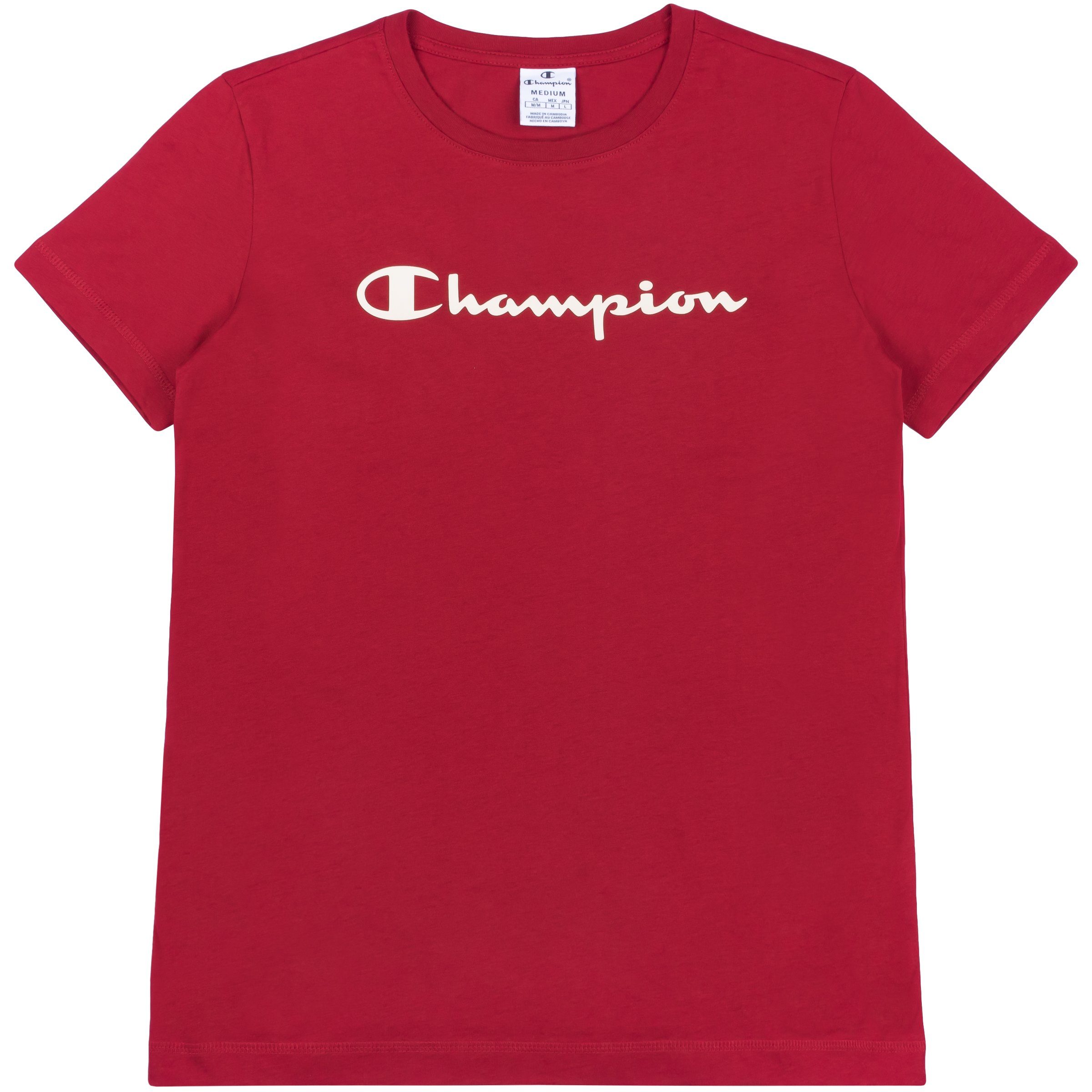 Adult Damen Champion T-Shirt T-Shirt Champion (cmr) 113223 Crewneck rot T-Shirt