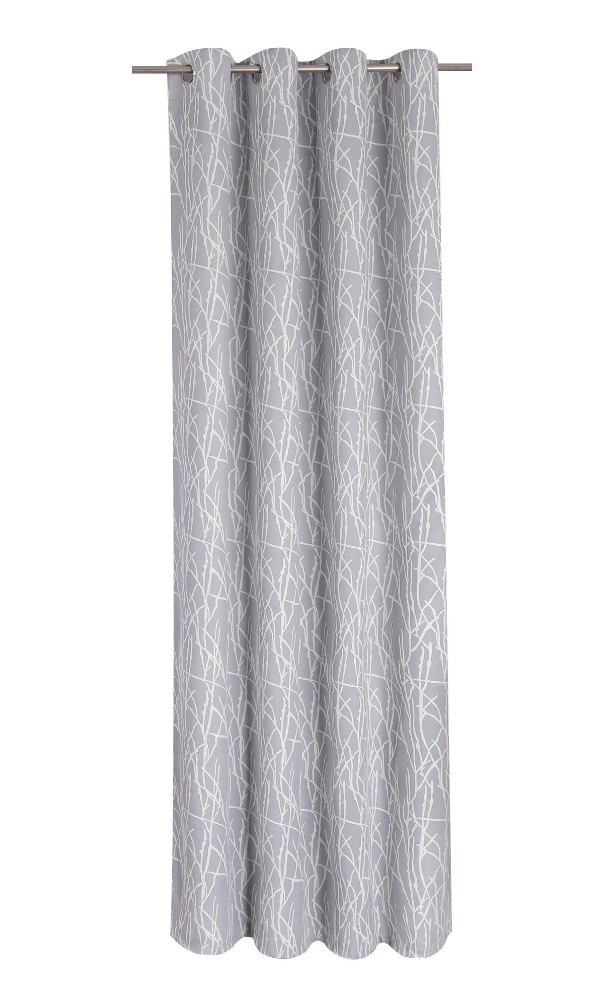 Verdunkelungsvorhang, Joyswahl, Ösen (1 St), weißem Zweigdruck, 245×135, Heller Stil mit H×B