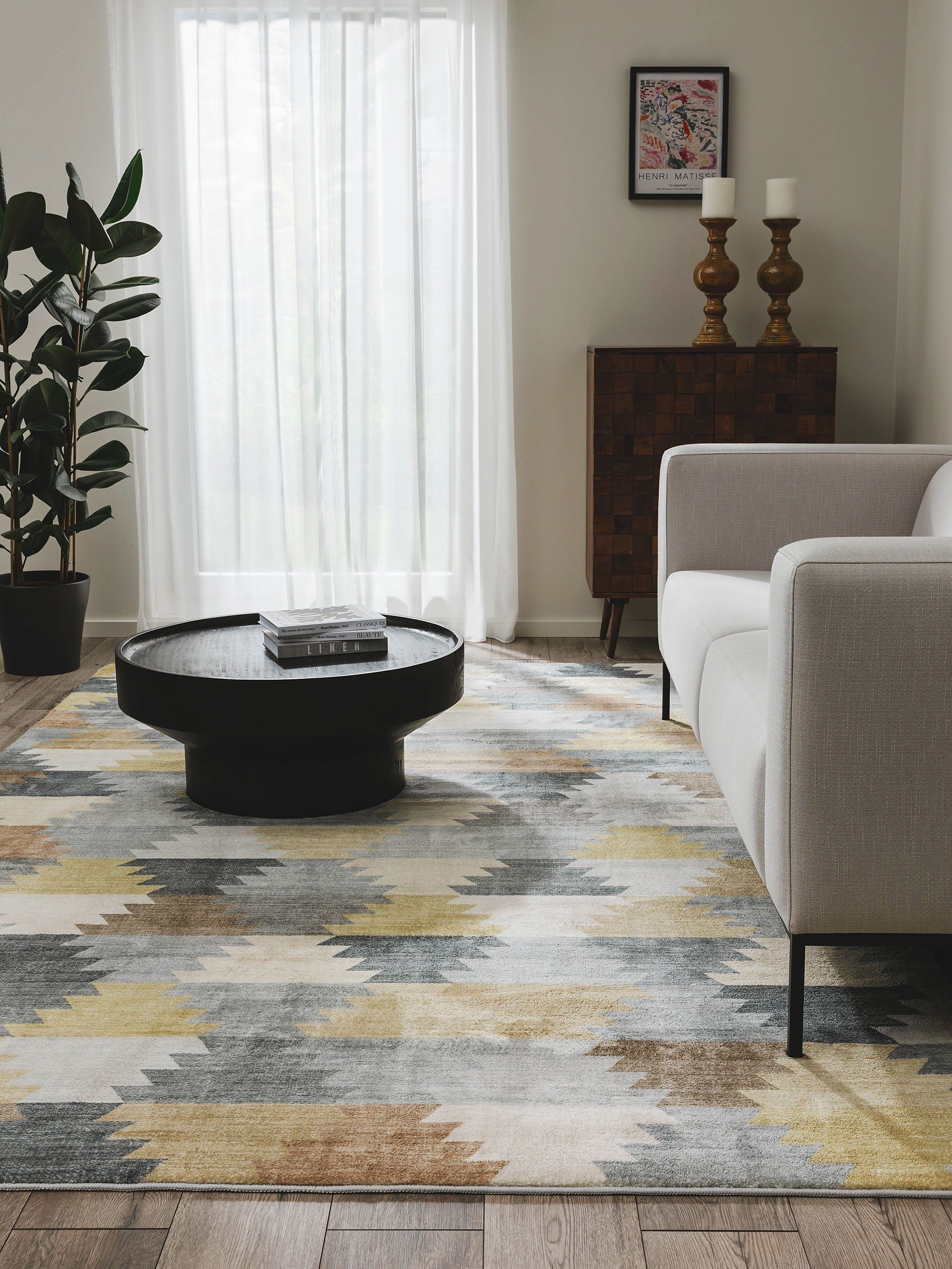 benuta Teppich Mara, rechteckig, Höhe: 6 mm, Kunstfaser, Berber, Ethno-Style, Wohnzimmer