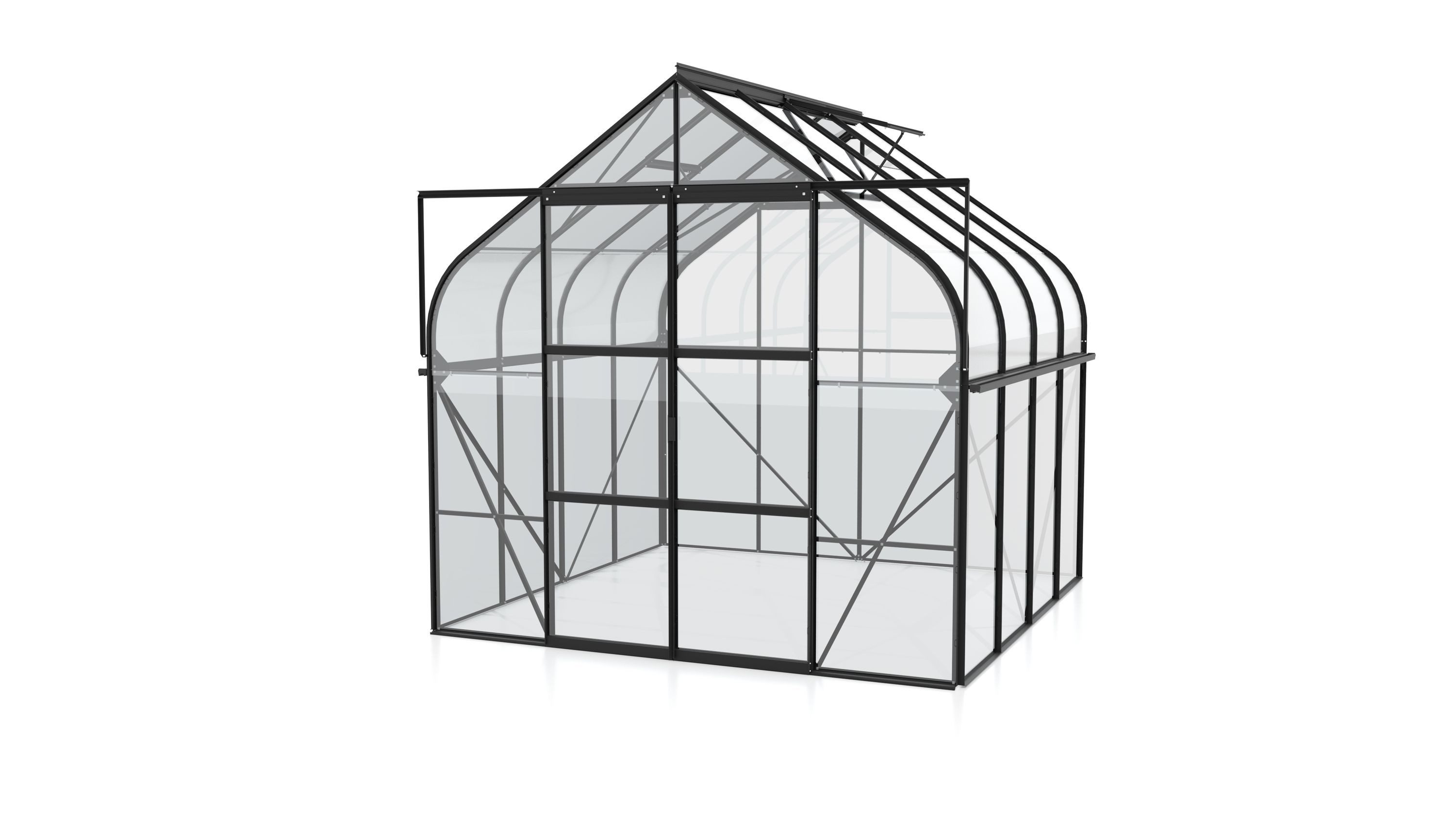 Vitavia Gewächshaus Diana 6700 ESG 3mm Schwarz Treibhaus mit 2 Dachfenster schwarz | Rabatt: 17%