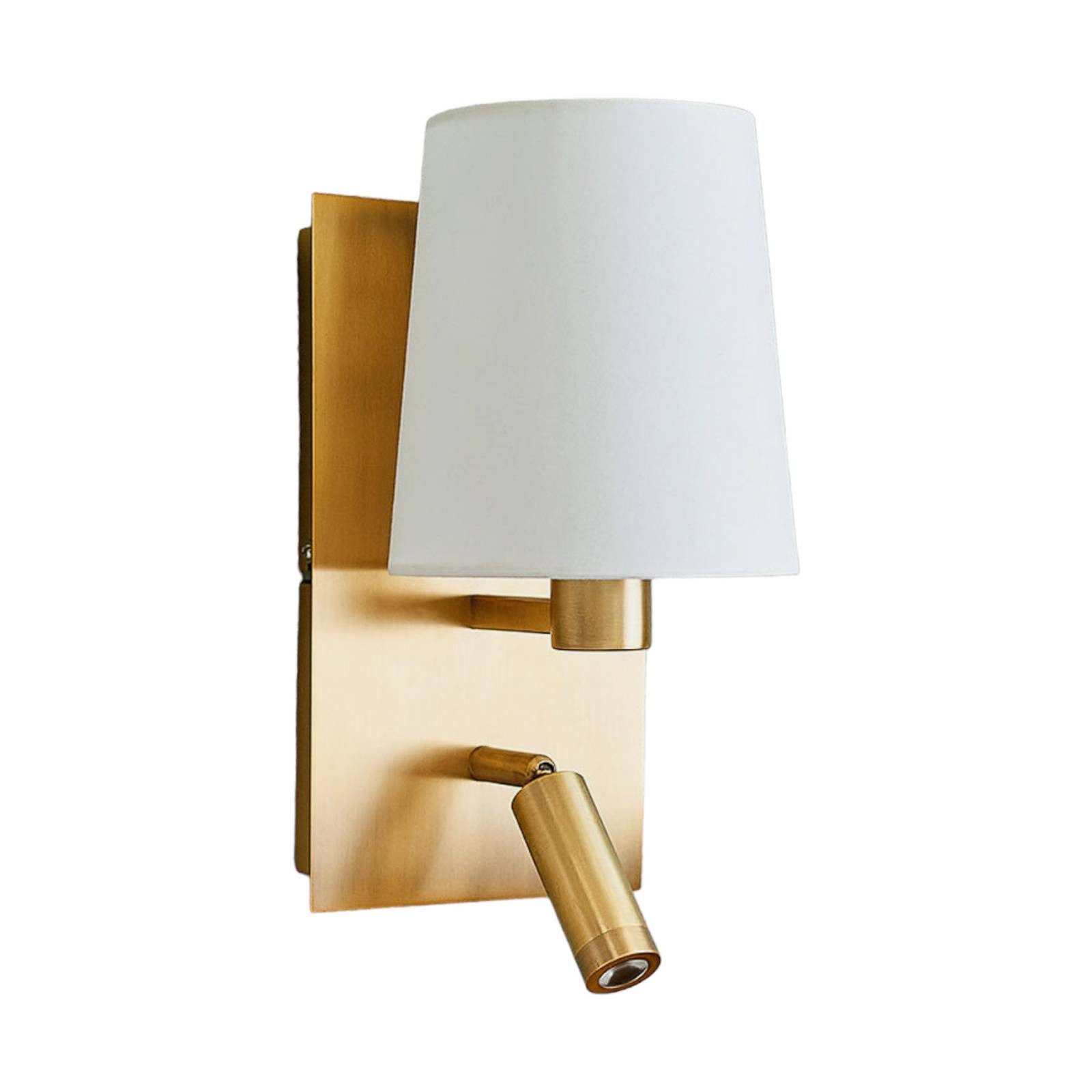 Lindby Wandleuchte Aiden, Bronze warmweiß IP20, 1 x 10 W E14 (exkl) + 1 x 3,1 W LED (inkl), warmweiß