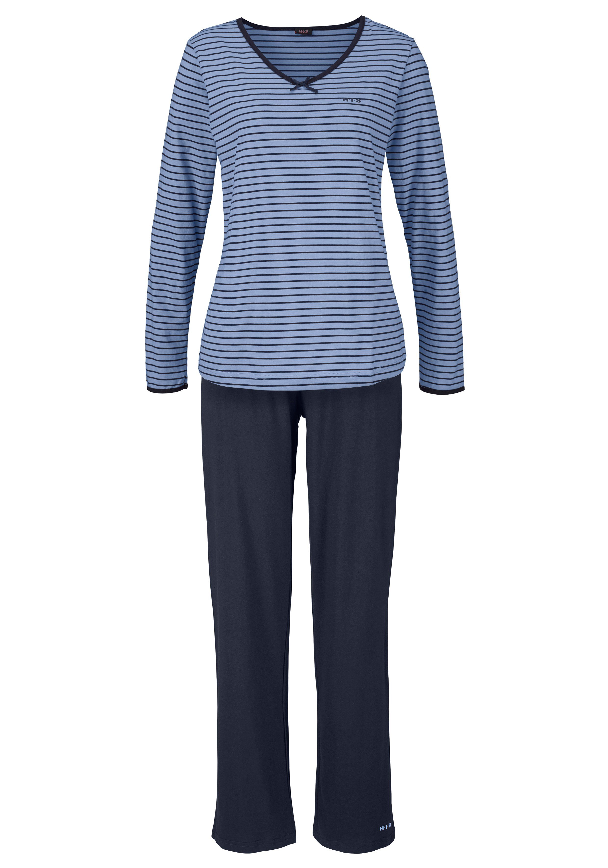 H.I.S Pyjama (Set, 2 tlg., 2-teilig) mit garngefärbten Streifen günstig online kaufen