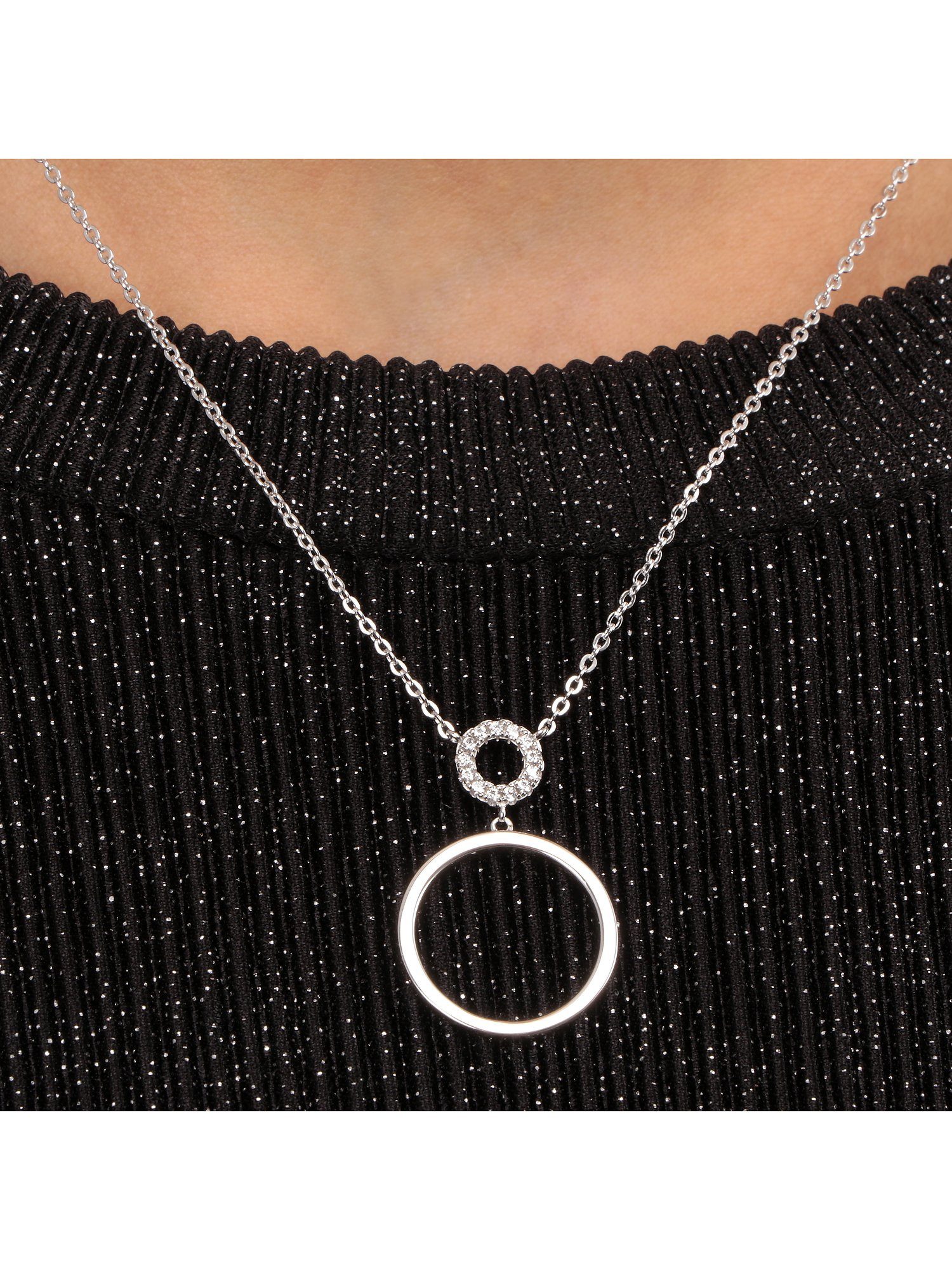 CHRIST Silberkette CHRIST Damen-Kette 925er Silber, recycelt Zirkonia