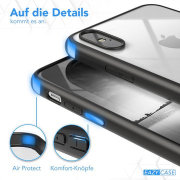 EAZY CASE Handyhülle Bumper Case für Apple iPhone X / iPhone XS 5,8 Zoll, Hülle Durchsichtig kratzfest Back Cover mit Displayschutz Schwarz