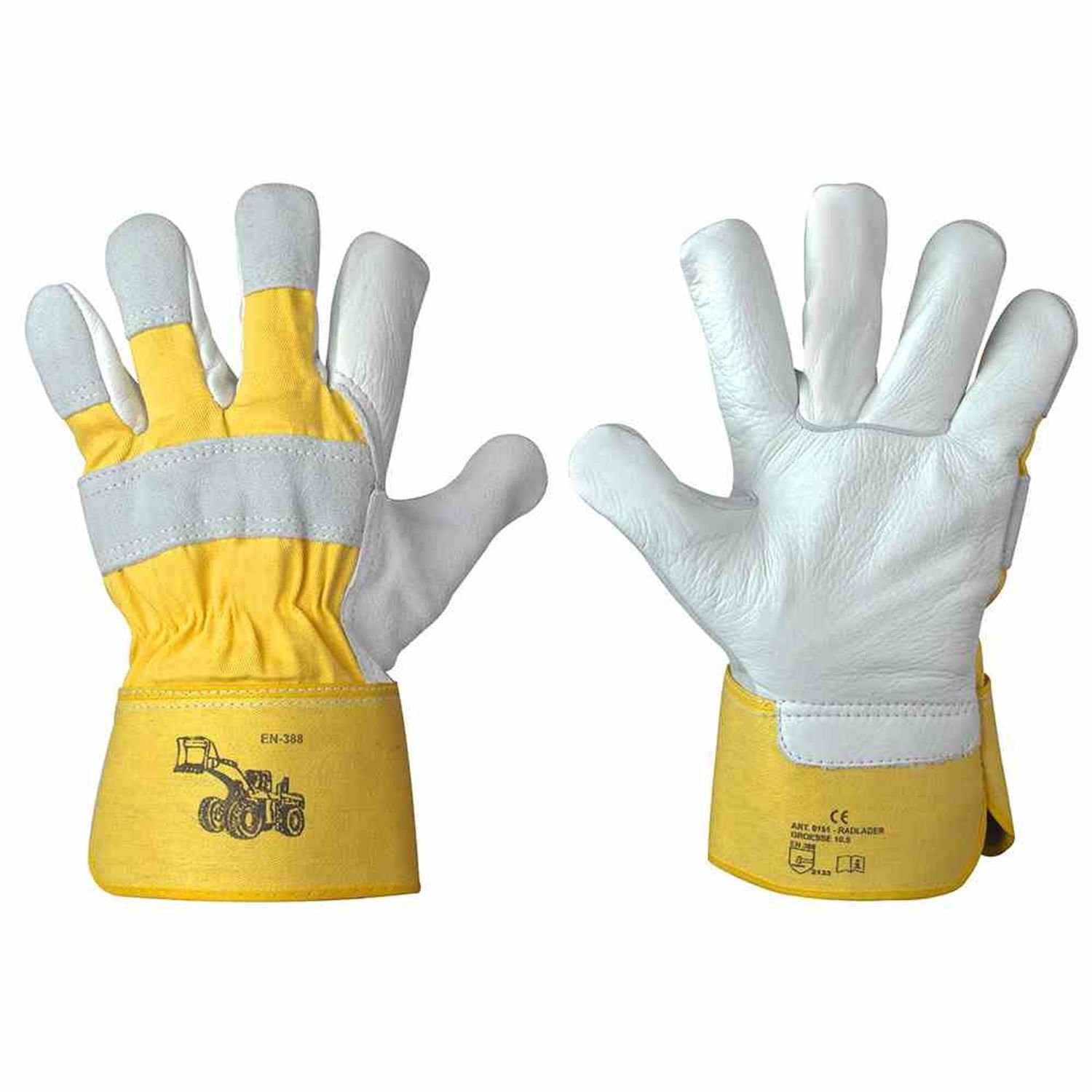 Feldtmann Schnittschutzhandschuhe Handschuh RADLADER, Размер 10 natur, Rindvolleder