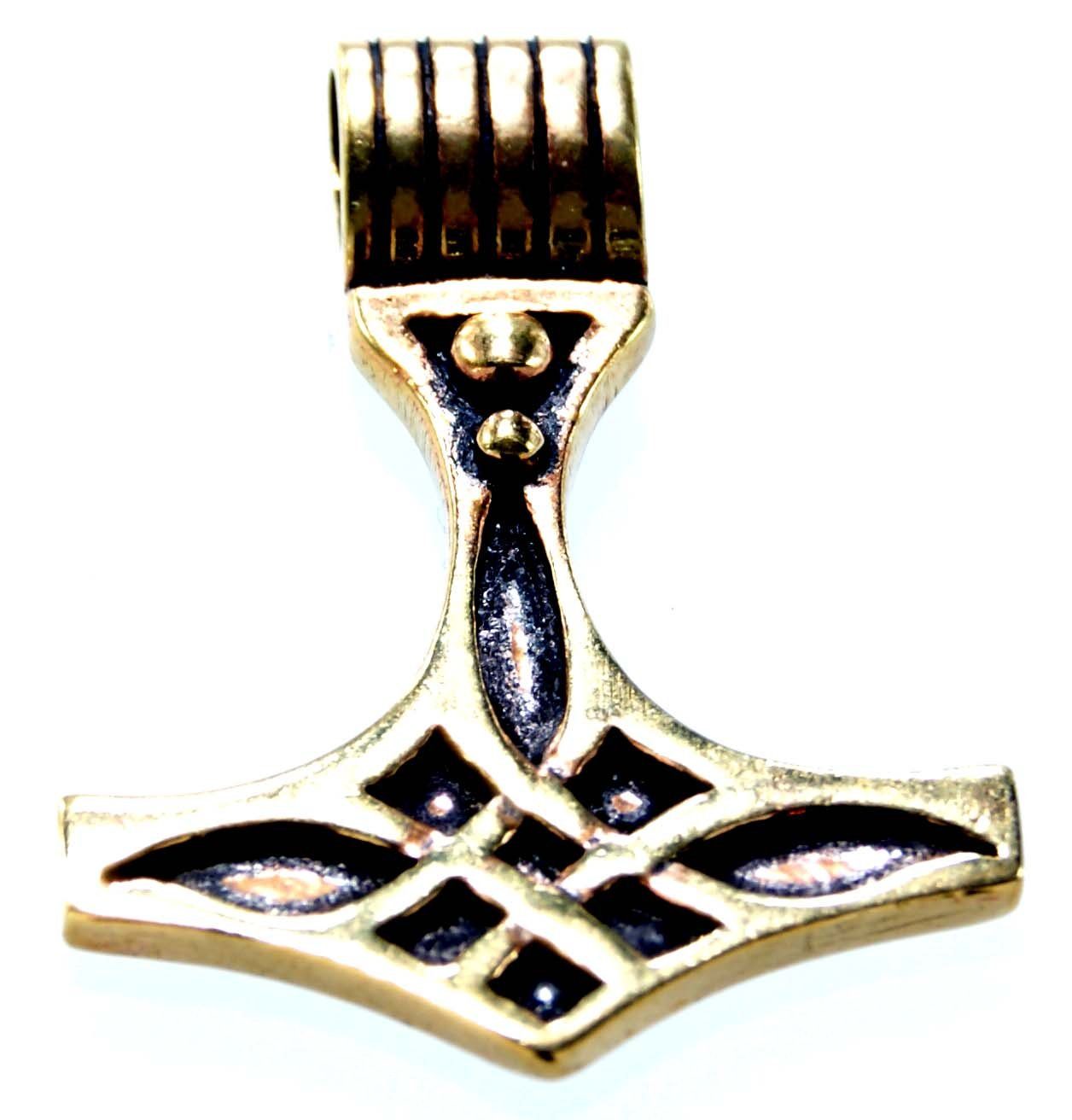 Thor Odin Kettenanhänger Kiss of Leather Bronze Wikinger Thorhammer Thorshammer Thors Hammer