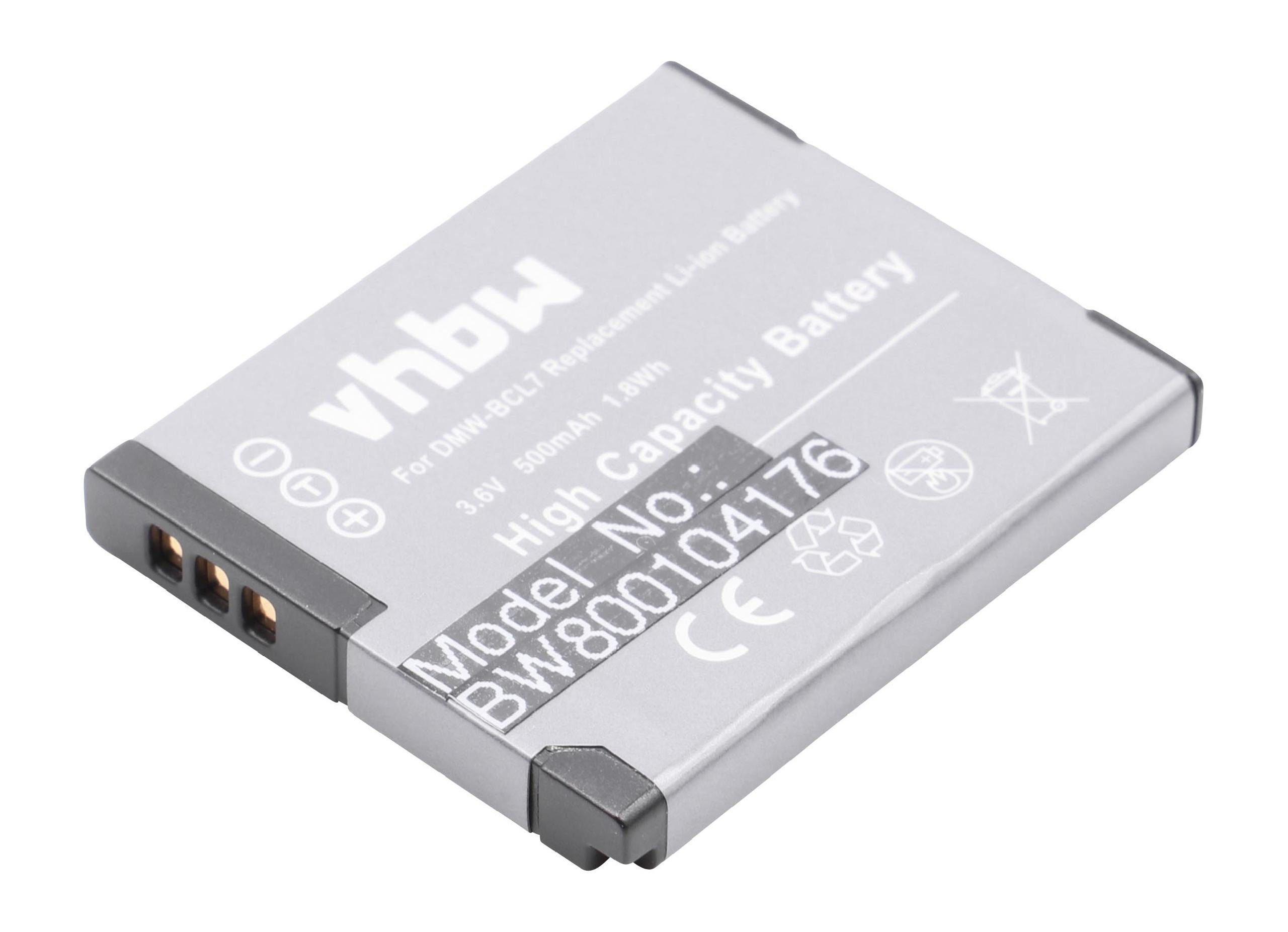 vhbw Ersatz für Panasonic DMW-BCL7E, DMW-BCL7 für Kamera-Akku Li-Ion 500 mAh (3,6 V)