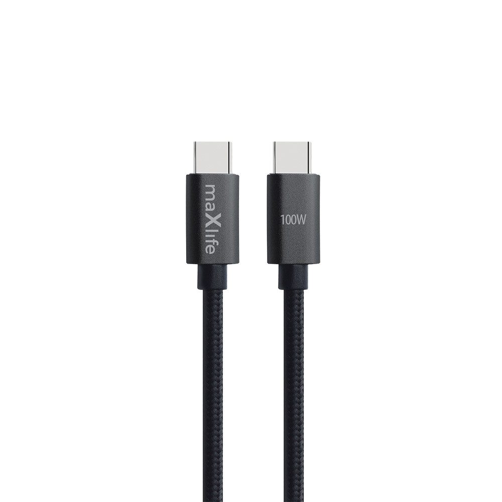 MaXlife 100W Schnell-Ladekabel USB-C - USB-C 1m Smartphone-Kabel