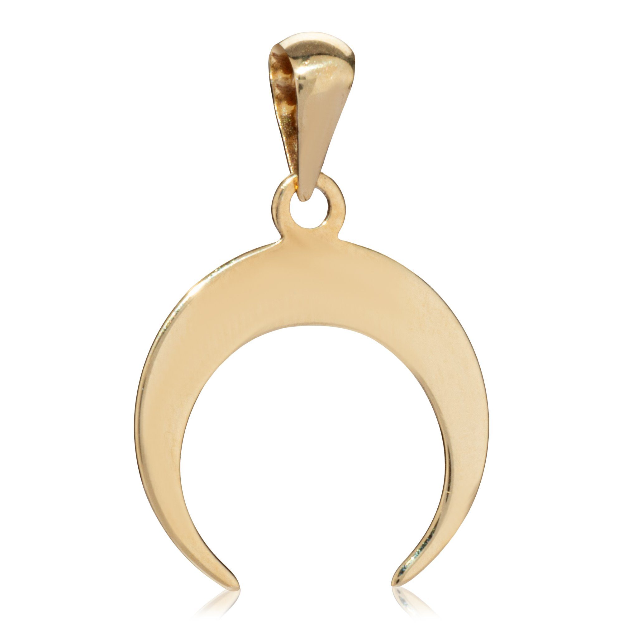 NKlaus Kettenanhänger Kettenanhänger Halbmond Horn 13x11mm 333 Gelb Gold (1 günstig online kaufen