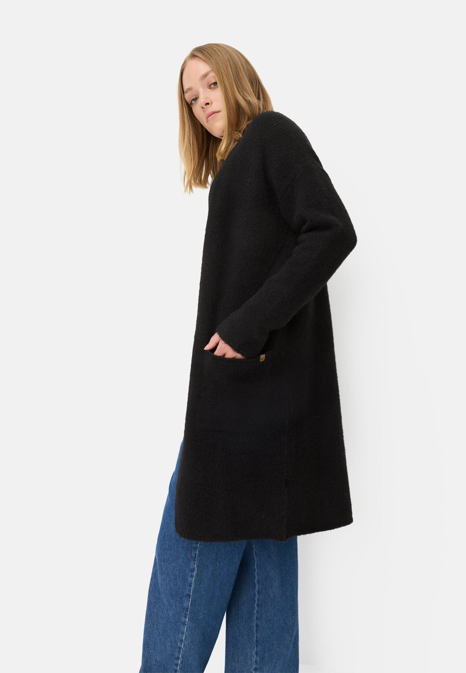 camel active Longstrickjacke mit aufgesetzten Taschen Langarm Strickjacke_Strickjacke