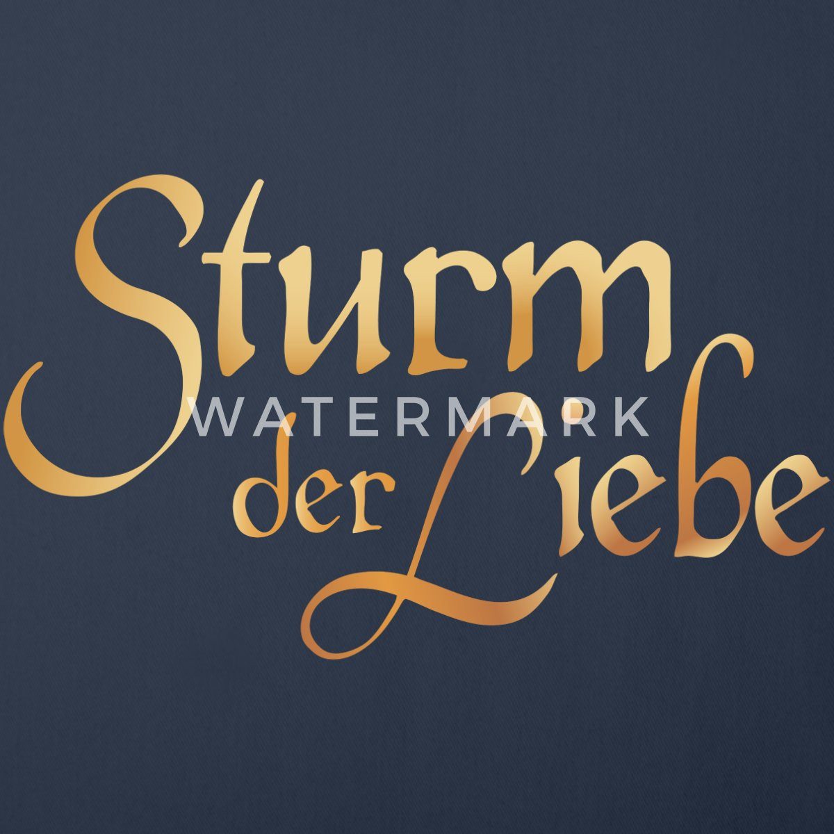 Spreadshirt Kissenbezug Sturm Der Liebe Logo Gold Textur Kissenbezug 45x45 cm