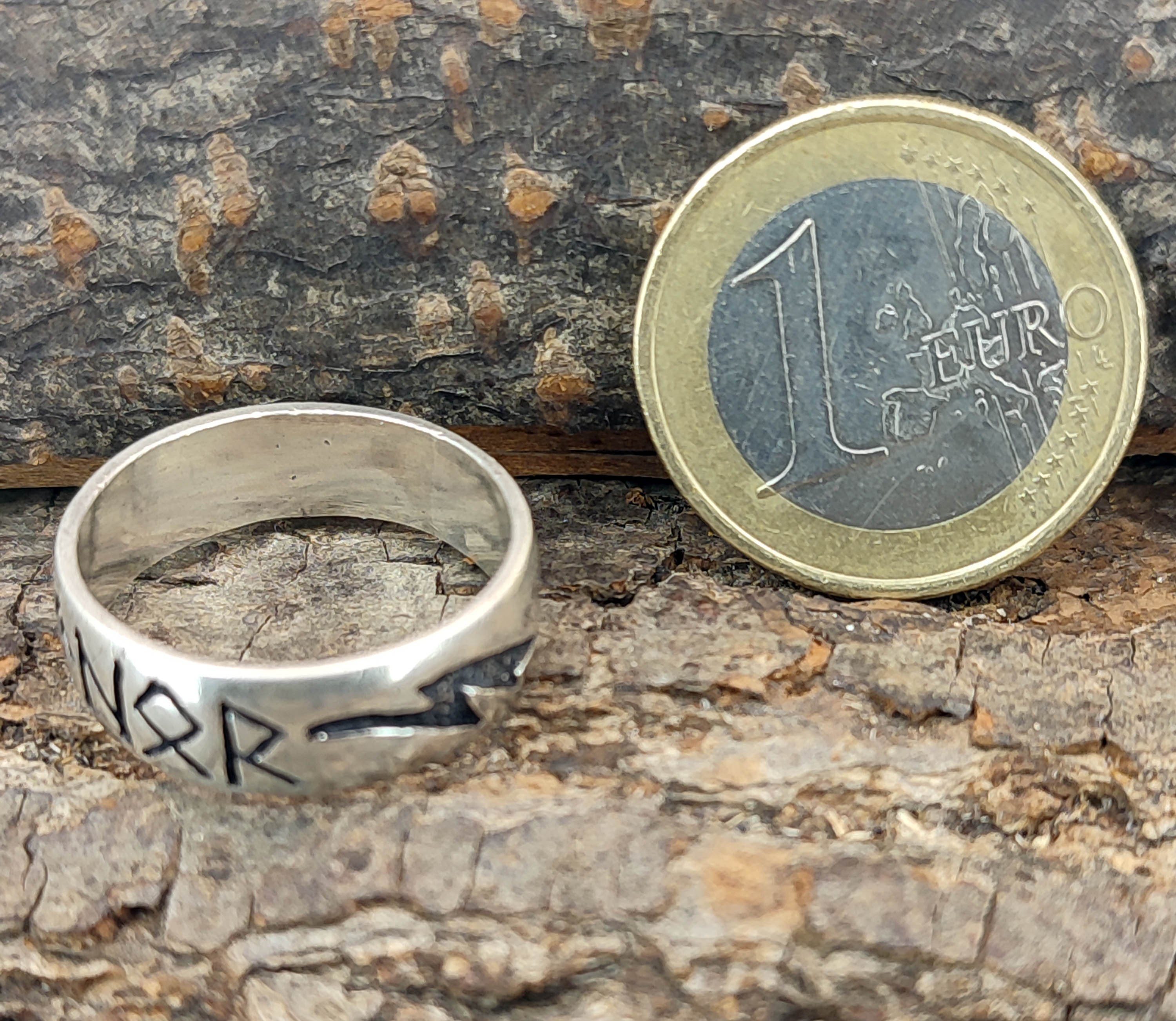 Silberring of Runen Thor Donner Blitz 52-78 Kiss Gr. Ring Fingerring Gott Leather