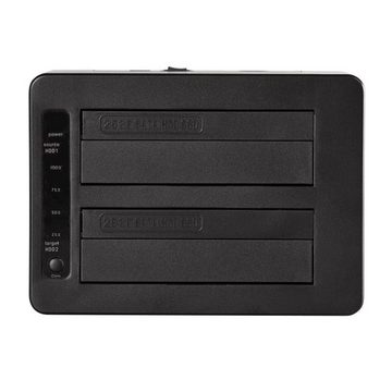 LogiLink Festplatten-Dockingstation QP0028, (1 St., USB 3.1 Gen 2 Quickport), 2-Port für 2,5/3,5" SATA HDD/SSD schwarz mit Netzteil