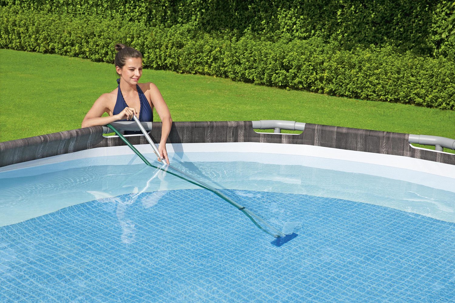 Bestway Poolbodensauger Flowclear™ Poolpflege Basis-Set mit Venturi-Sauger & Kescher, 203 cm