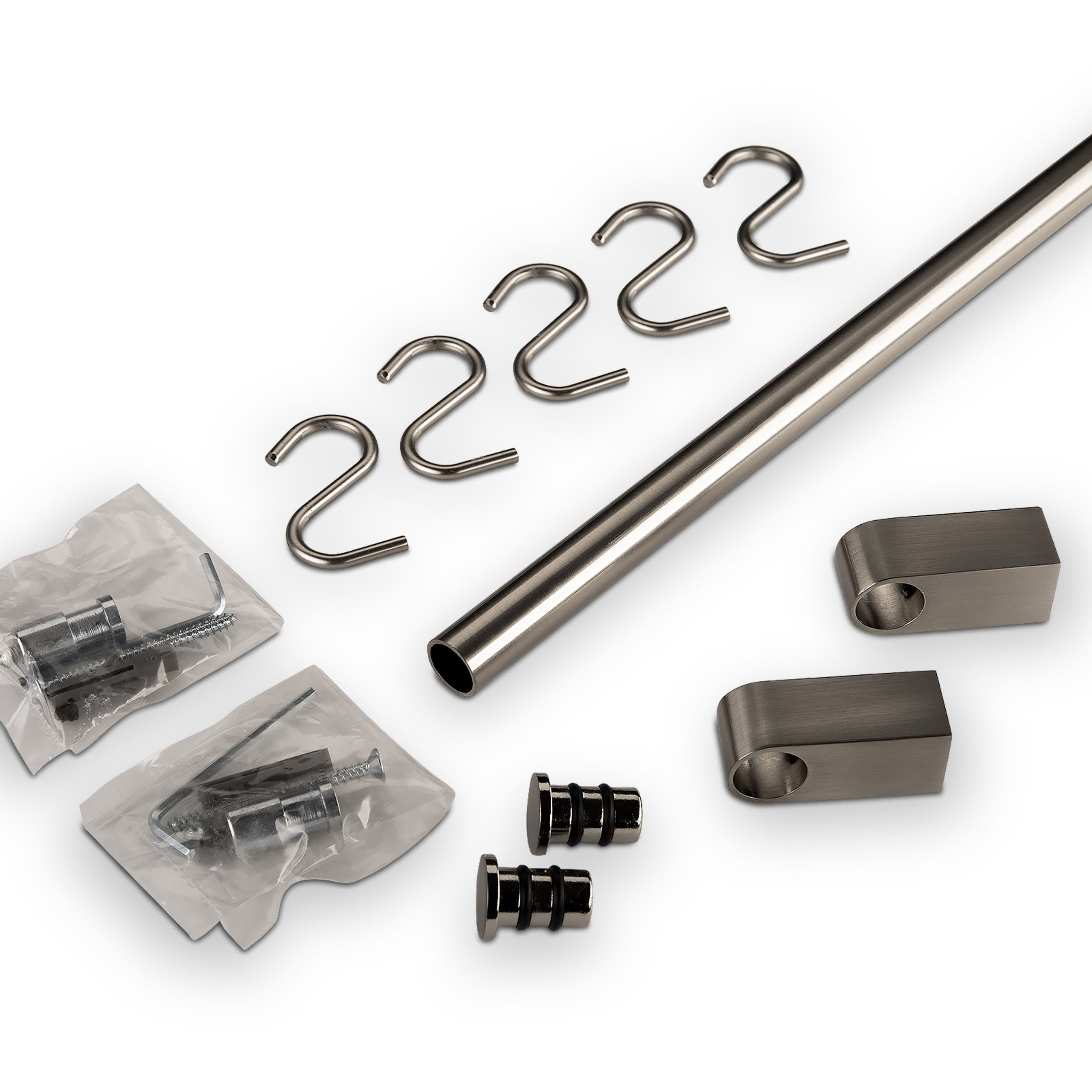 SO-TECH® Küchenrückwand Küchenreling Edelstahloptik 600-1200 mm - Rohr-Ø 16 mm