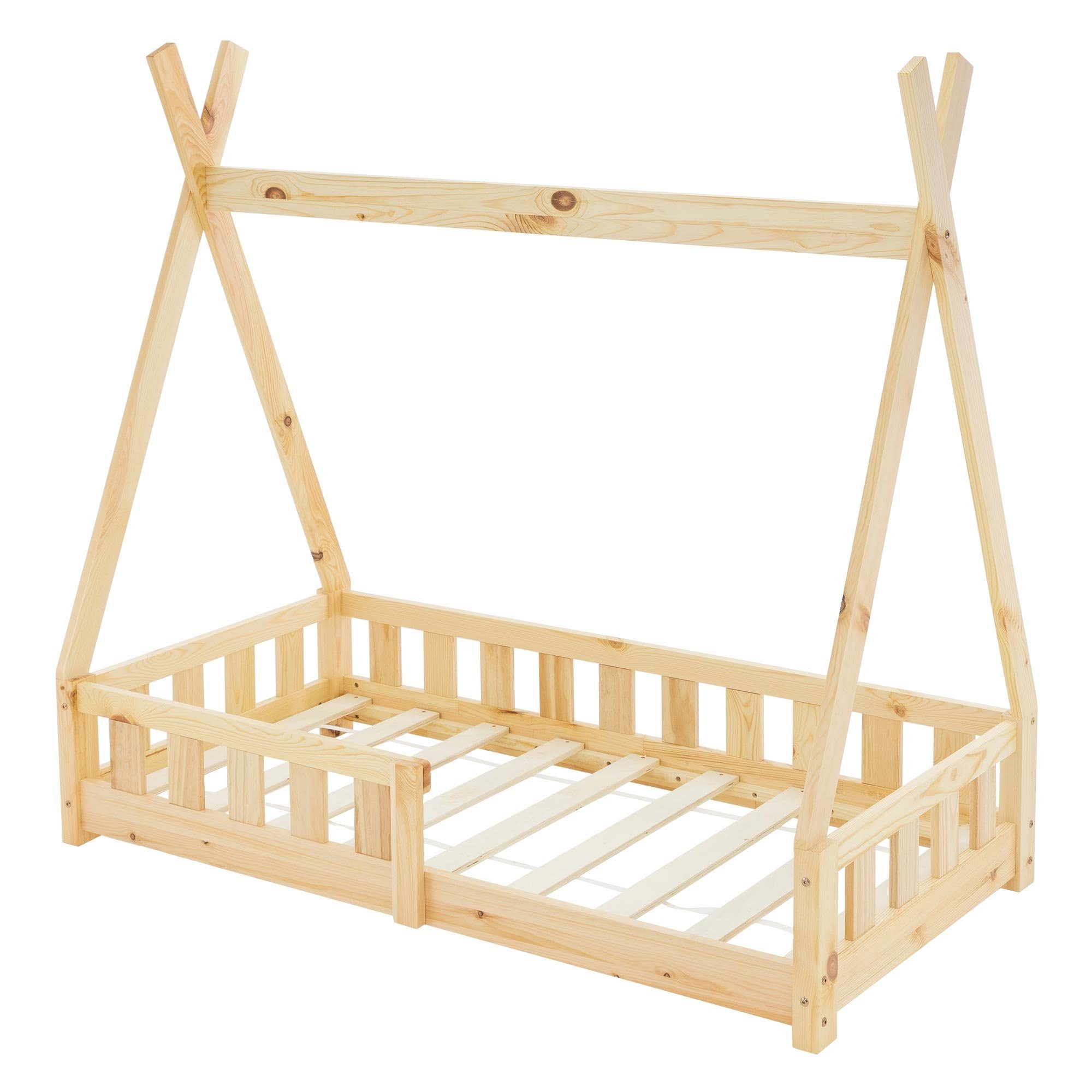 Matratze und Kinderbett Lattenrost cm mit 70x140 ML-DESIGN Rausfallschutz Kinderbett inkl.