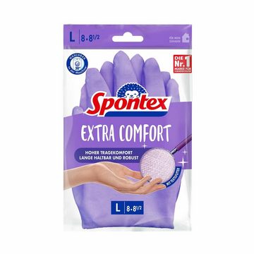 SPONTEX Latexhandschuhe Haushaltshandschuhe Extra Comfort - Spülhandschuhe griffsicher (Spar-Set)