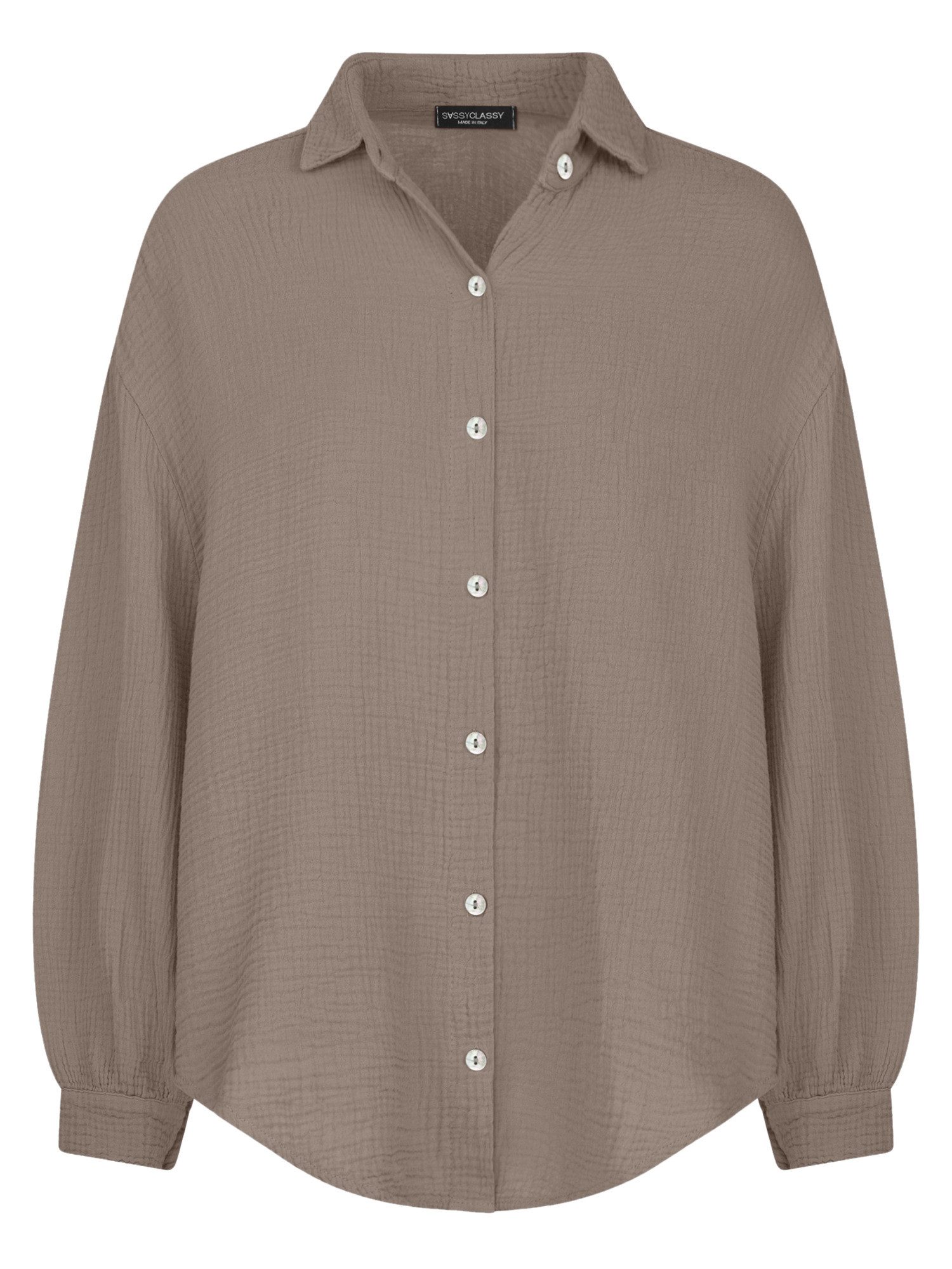 SASSYCLASSY Longbluse Oversize Musselin Bluse Damen günstig online kaufen