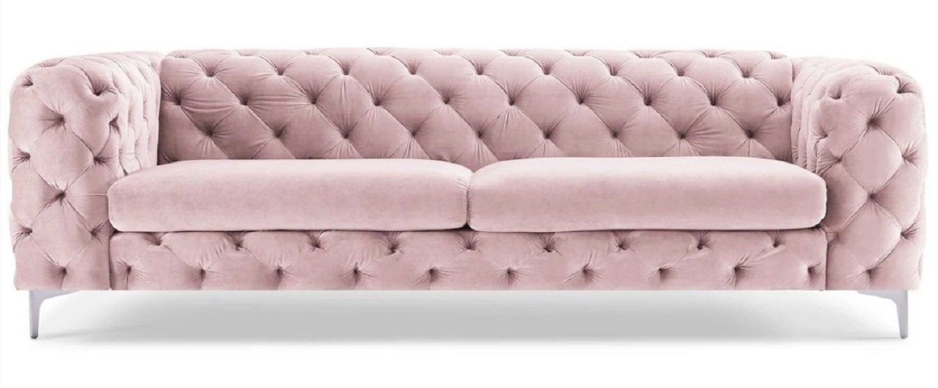 JVmoebel Couch, Altrosa 3-Sitzer Made in luxus Europe Wohnzimmer Dreisitzer Chesterfield Sofa