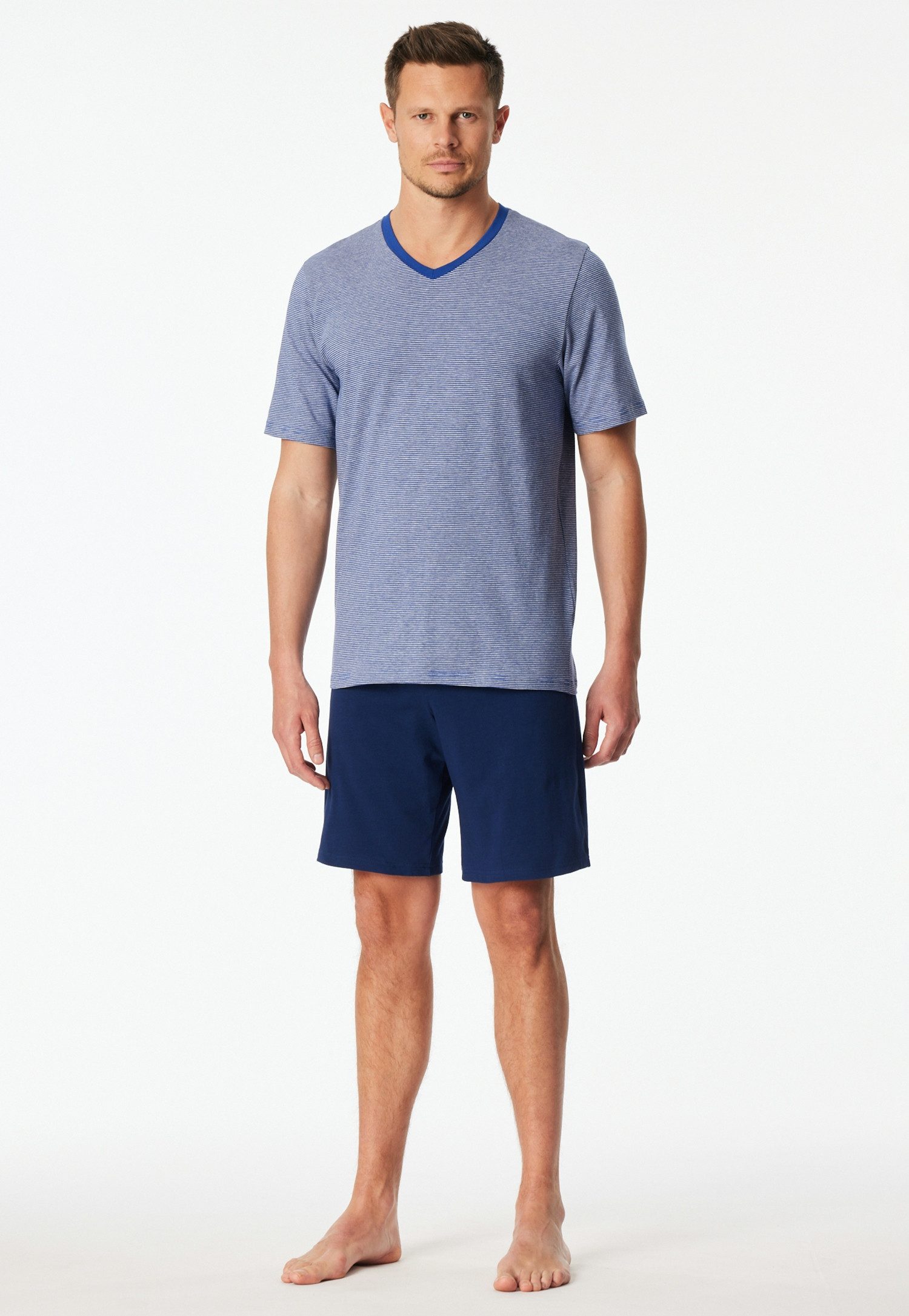 Schiesser Shorty 95/5 Nightwear (2 tlg) mit V-Ausschnitt, Kurzarm, in weich günstig online kaufen