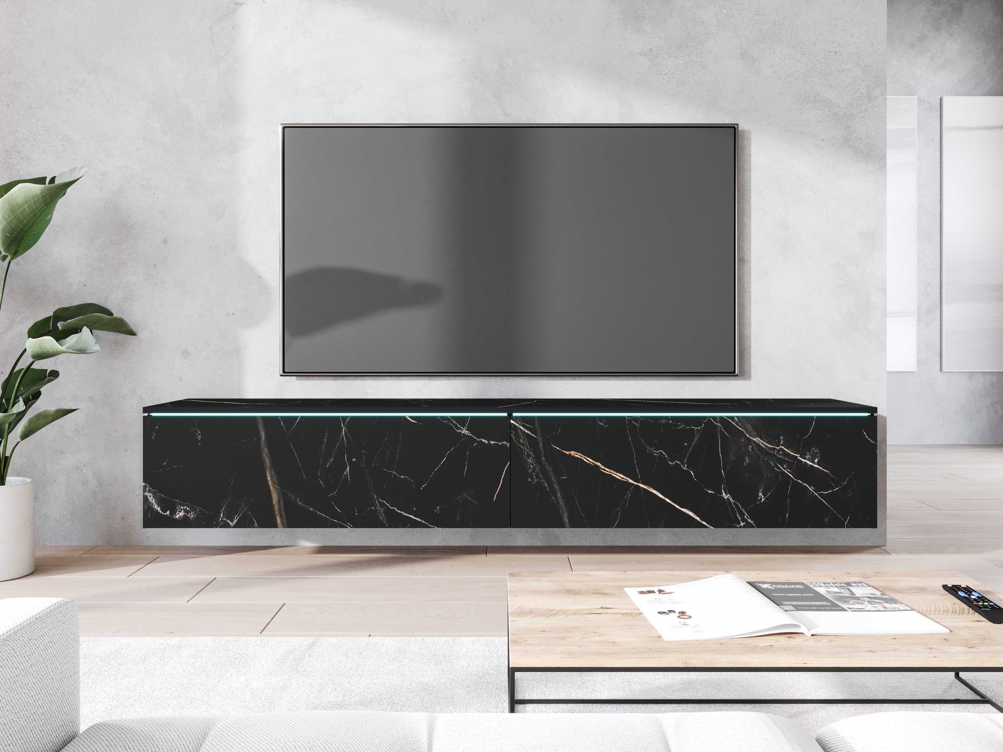 Home affaire Lowboard LOWBOARD VERA, wahlweise mit oder ohne Beleuchtung, M günstig online kaufen