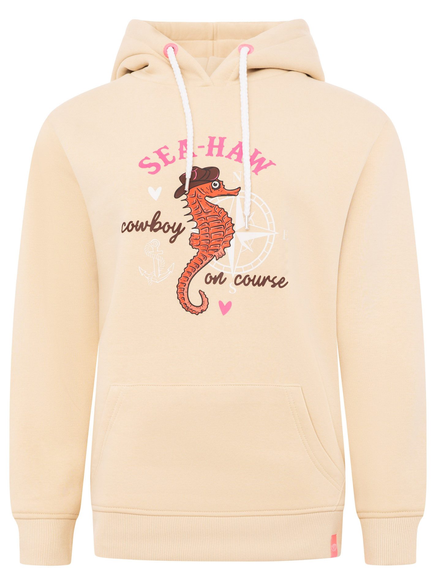 Zwillingsherz Hoodie "Seepferdchen Cowbody" mit Stickerei, Kapuze, Fronttas günstig online kaufen