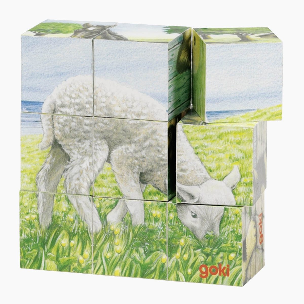 goki Würfelpuzzle Würfelpuzzle Bauernhoftiere, 9 Puzzleteile, Sechs verschi günstig online kaufen