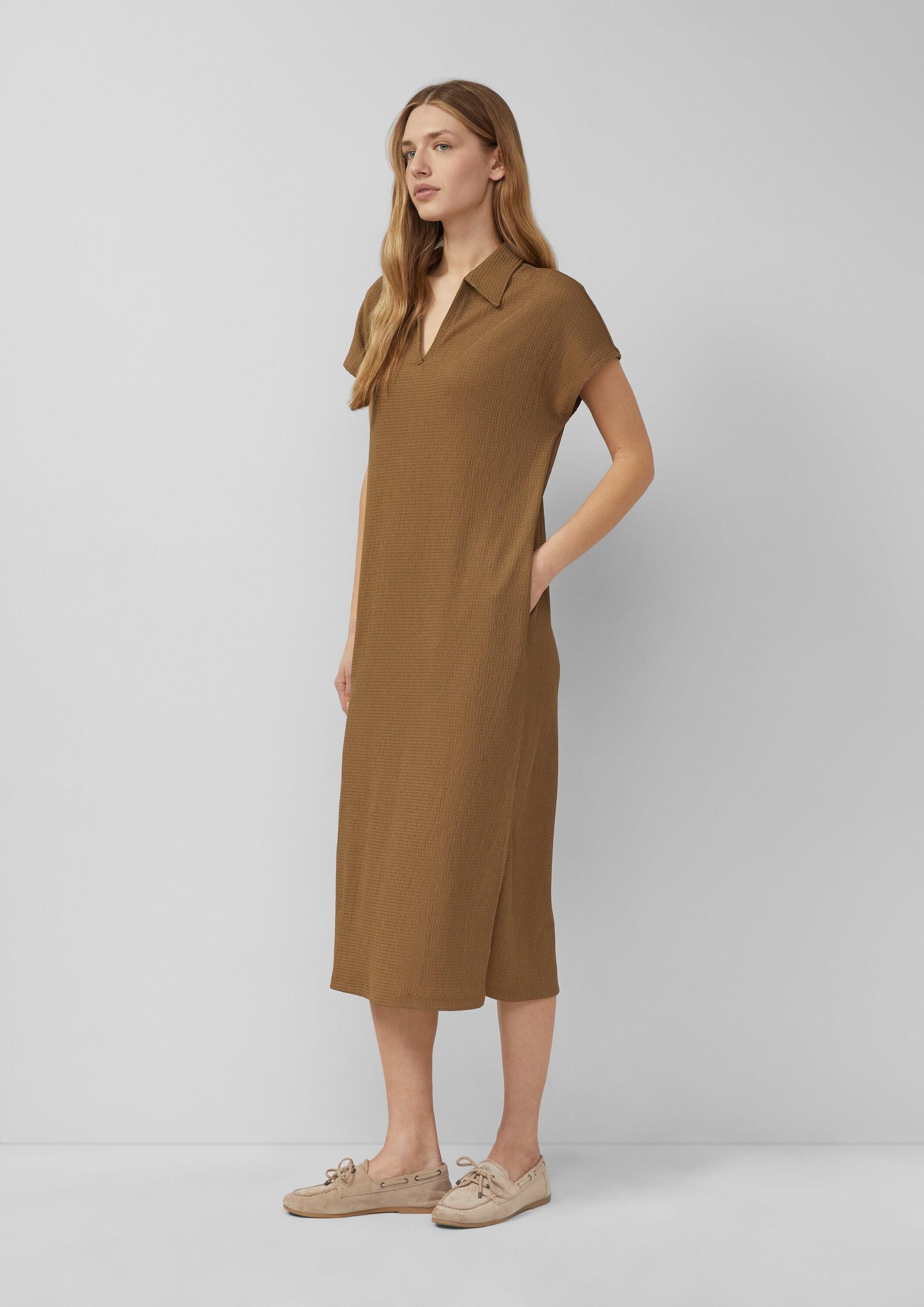 s.Oliver Midikleid Kleid Strukturiertes Jersey-Kleid mit Schlitzen