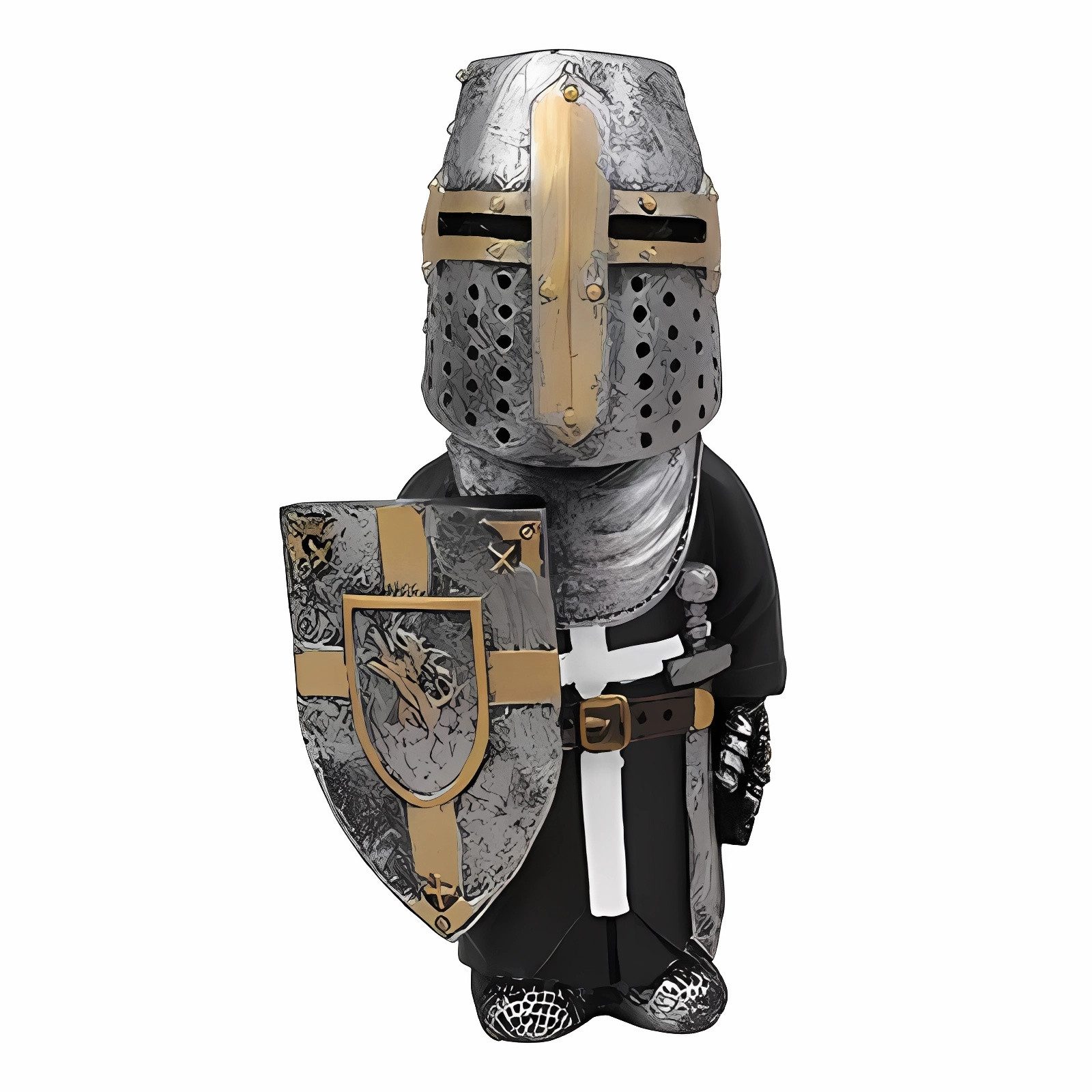 Jumpeak Dekofigur Ritter Wache Skulptur, Harz Gartenarbeit Ornament, Ritter Statue, Harz Tischplatte Ornament, Vintage Ritter Skulptur, Gnom Ornament