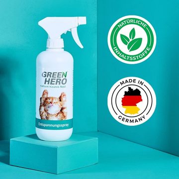 GreenHero Katzen-Spielspray Entspannungsspray für Katzen beruhigende Duftstoffe, natürliche Katzenminze, Baldrian, Lavendel für Wohlbefinden